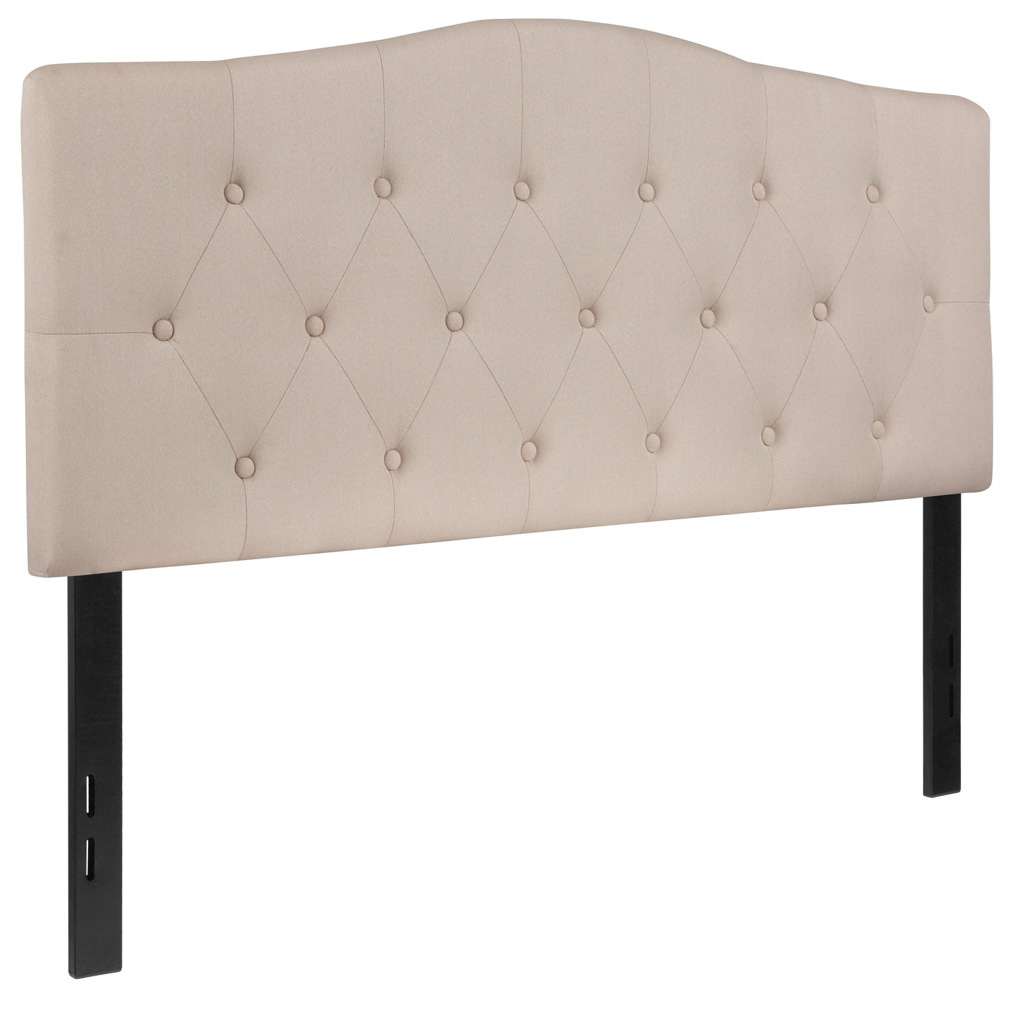 Cambridge Tufted Upholstered Full Size Headboard in Beige Fabric Beige HG-HB1708-F-B-GG