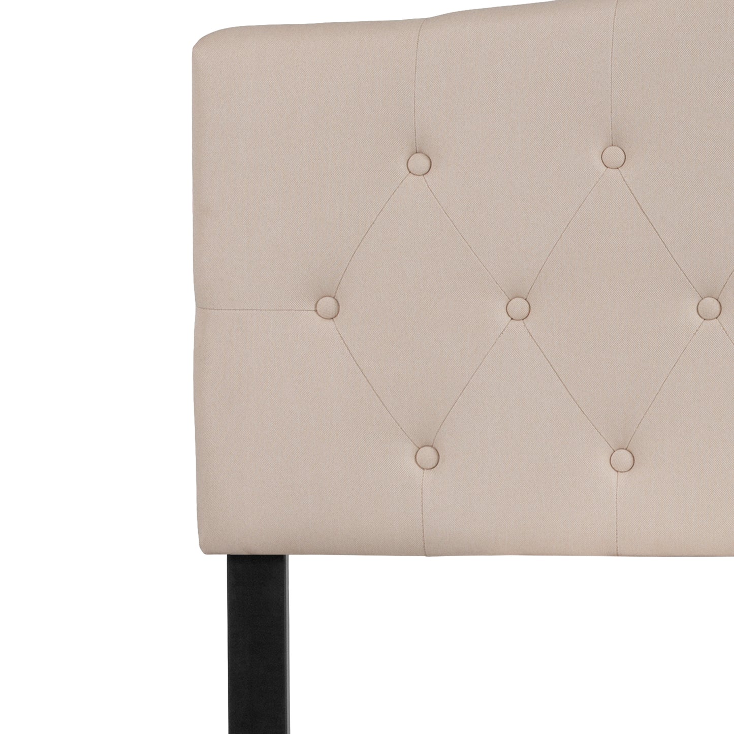 Cambridge Tufted Upholstered Full Size Headboard in Beige Fabric Beige HG-HB1708-F-B-GG