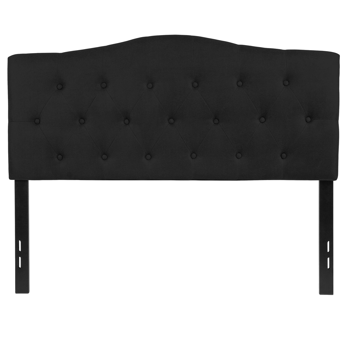 Cambridge Tufted Upholstered Full Size Headboard in Black Fabric Black