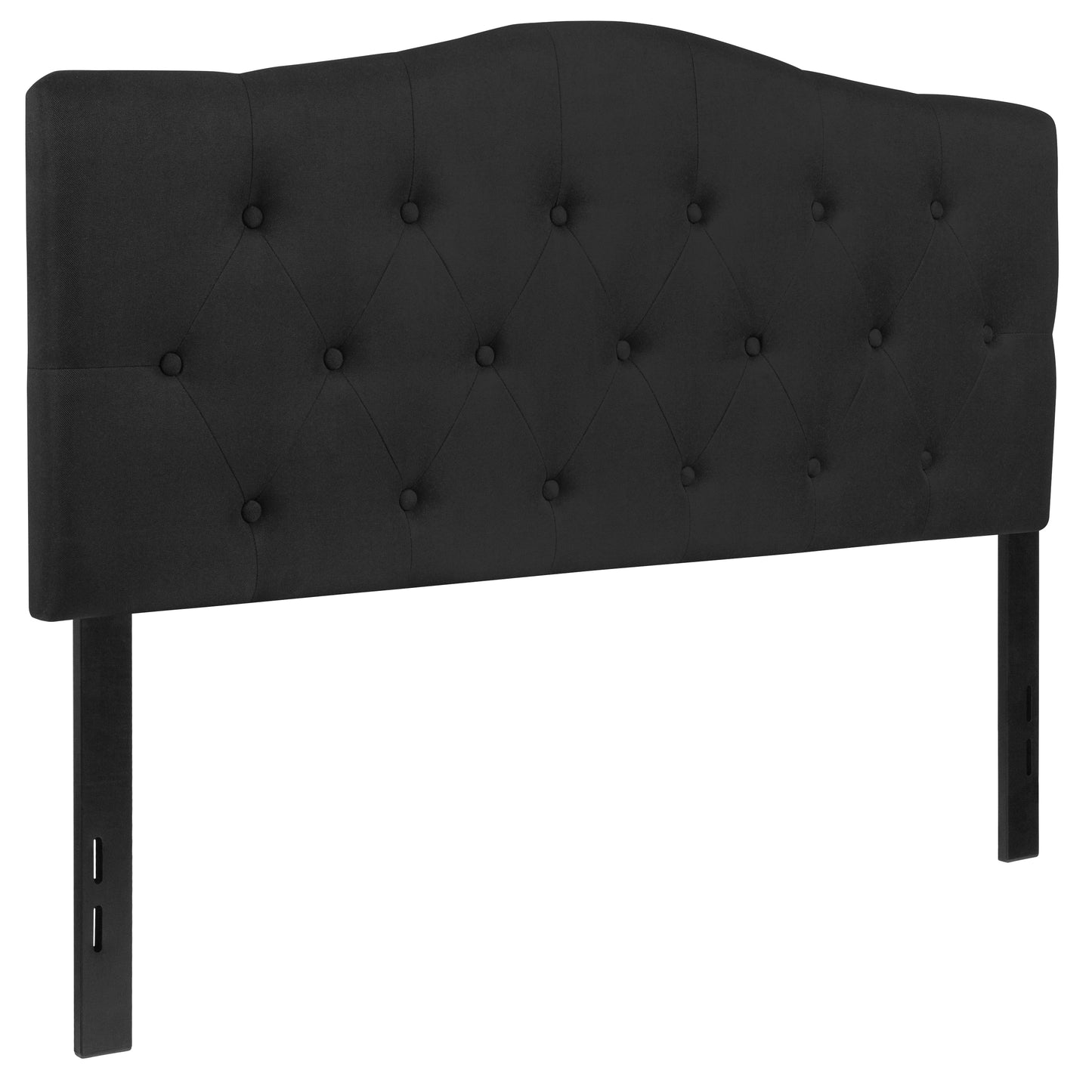 Cambridge Tufted Upholstered Full Size Headboard in Black Fabric Black