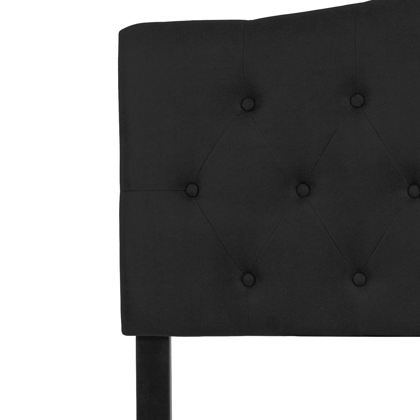 Cambridge Tufted Upholstered Full Size Headboard in Black Fabric Black