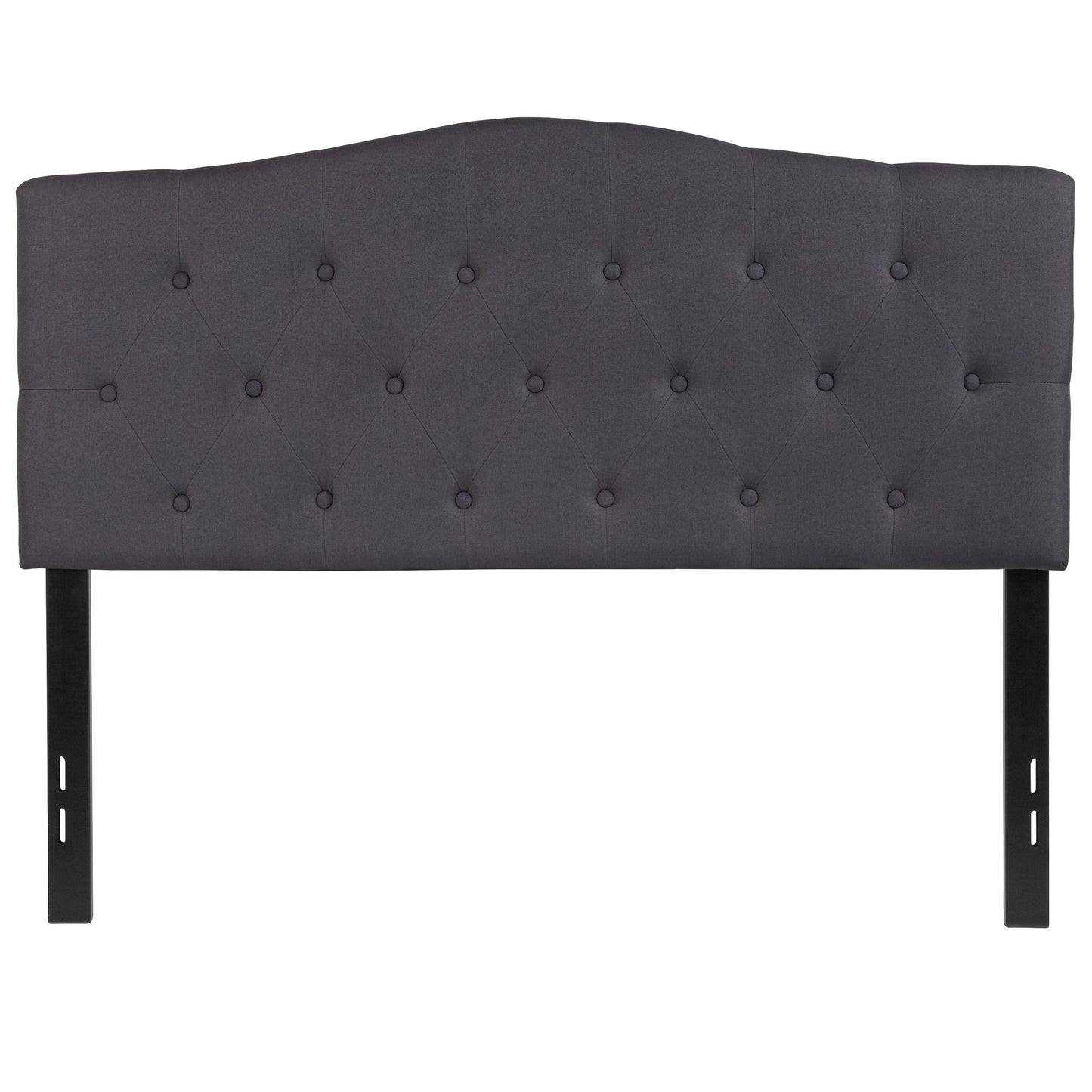 Cambridge Tufted Upholstered Full Size Headboard in Dark Gray Fabric Dark Gray