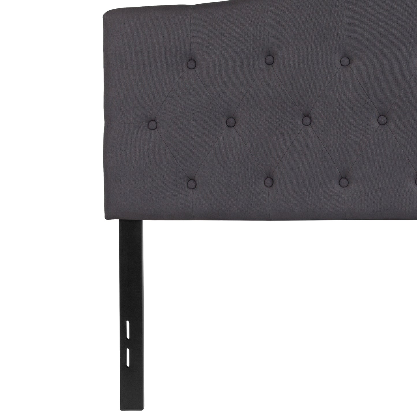 Cambridge Tufted Upholstered Full Size Headboard in Dark Gray Fabric Dark Gray
