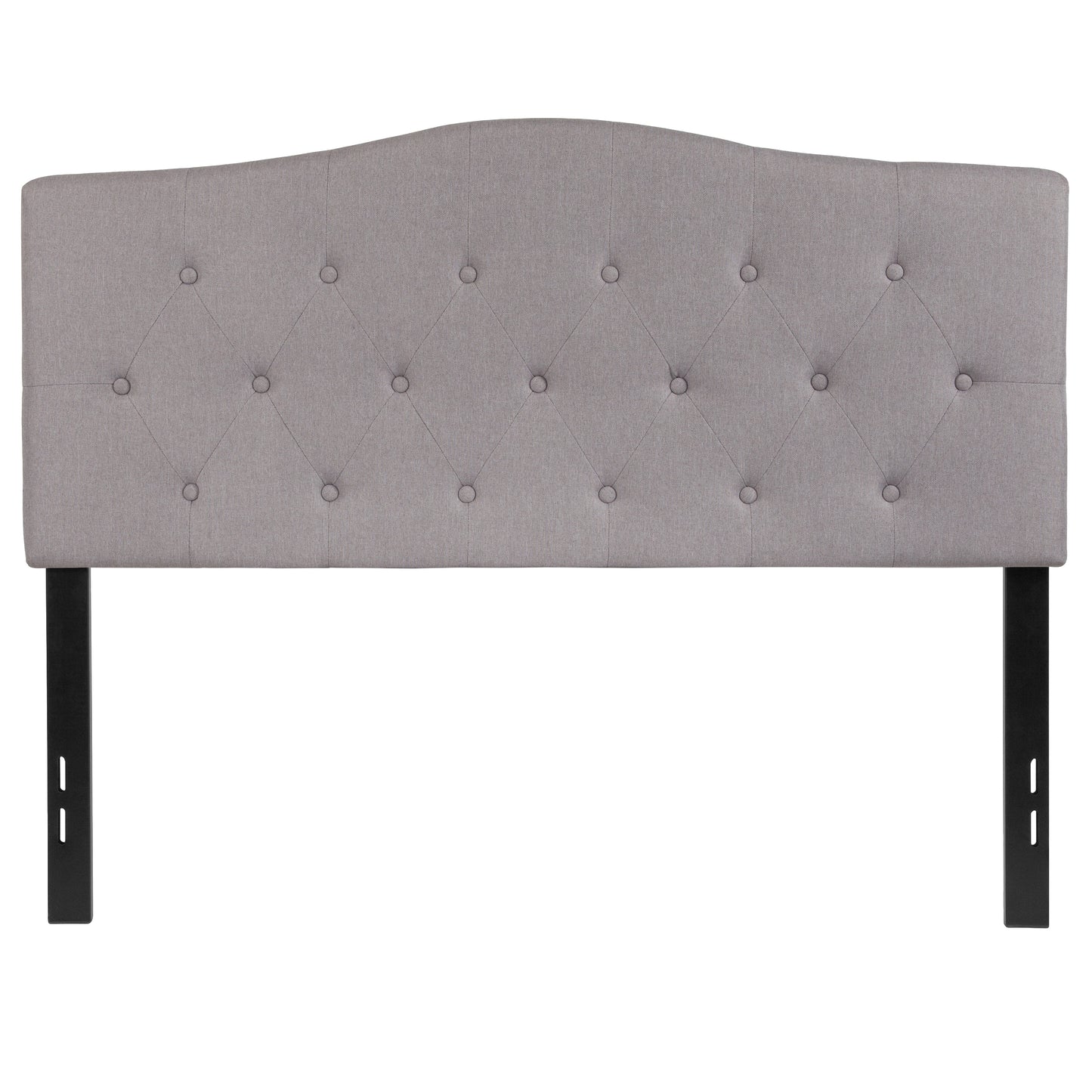 Cambridge Tufted Upholstered Full Size Headboard in Light Gray Fabric Light Gray