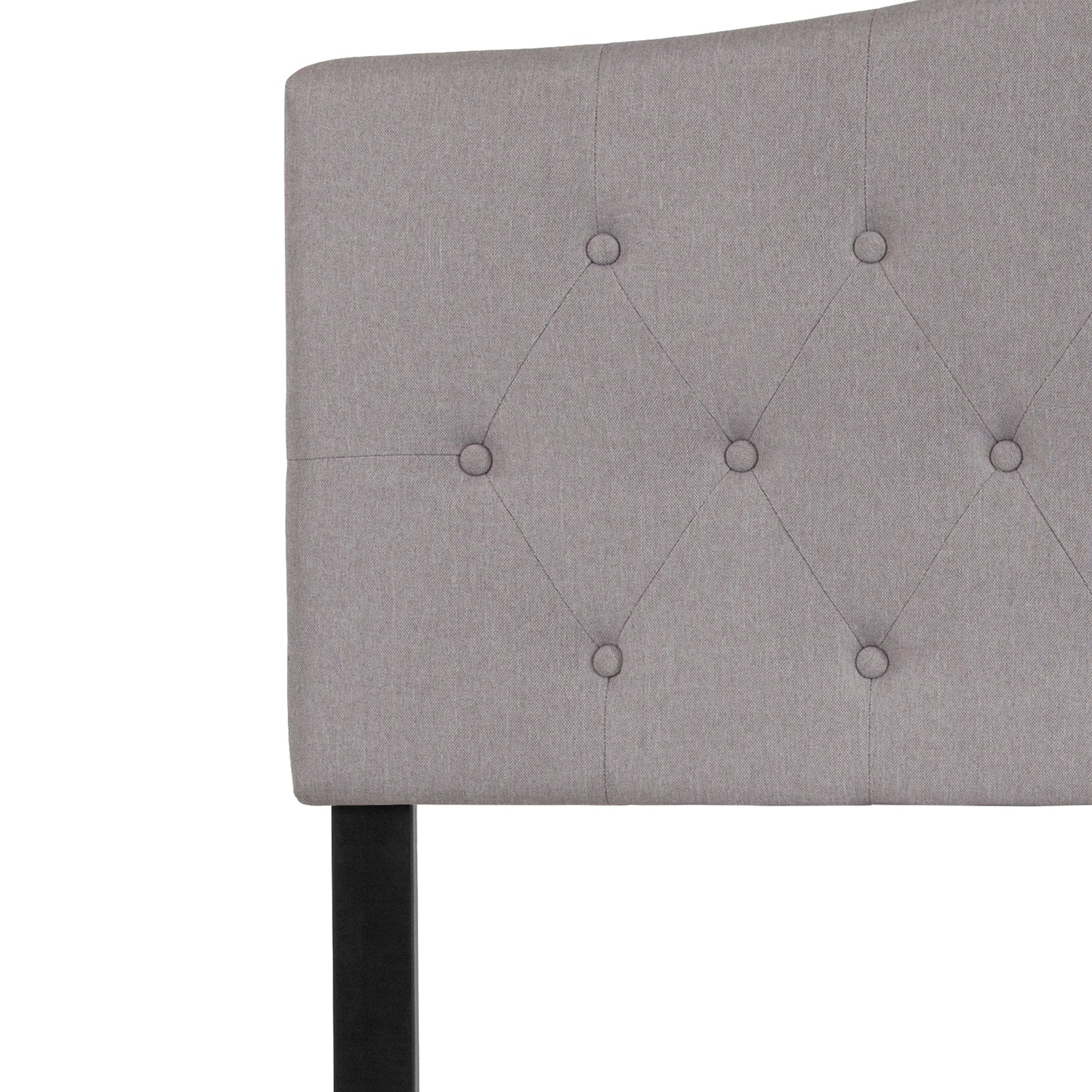 Cambridge Tufted Upholstered Full Size Headboard in Light Gray Fabric Light Gray