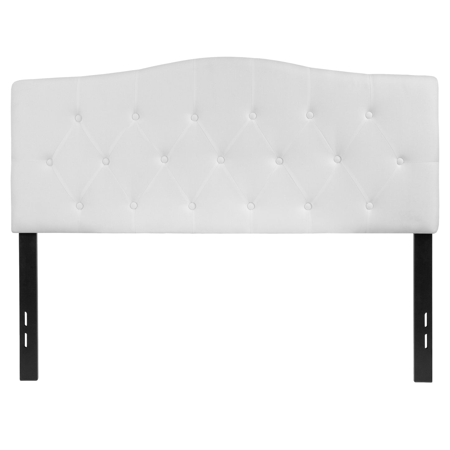 Cambridge Tufted Upholstered Full Size Headboard in White Fabric White
