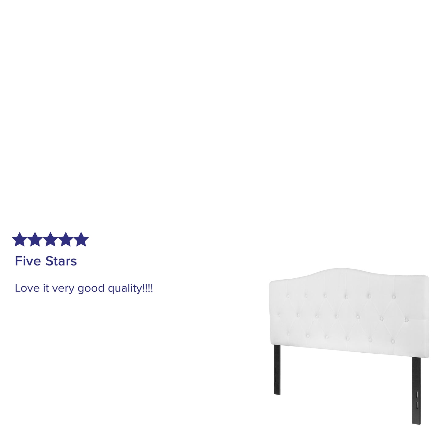 Cambridge Tufted Upholstered Full Size Headboard in White Fabric White