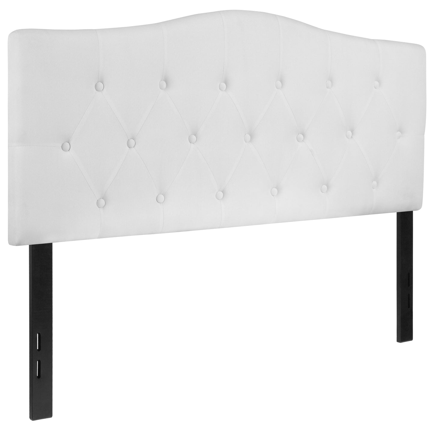 Cambridge Tufted Upholstered Full Size Headboard in White Fabric White