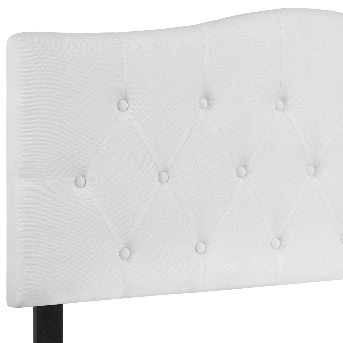 Cambridge Tufted Upholstered Full Size Headboard in White Fabric White