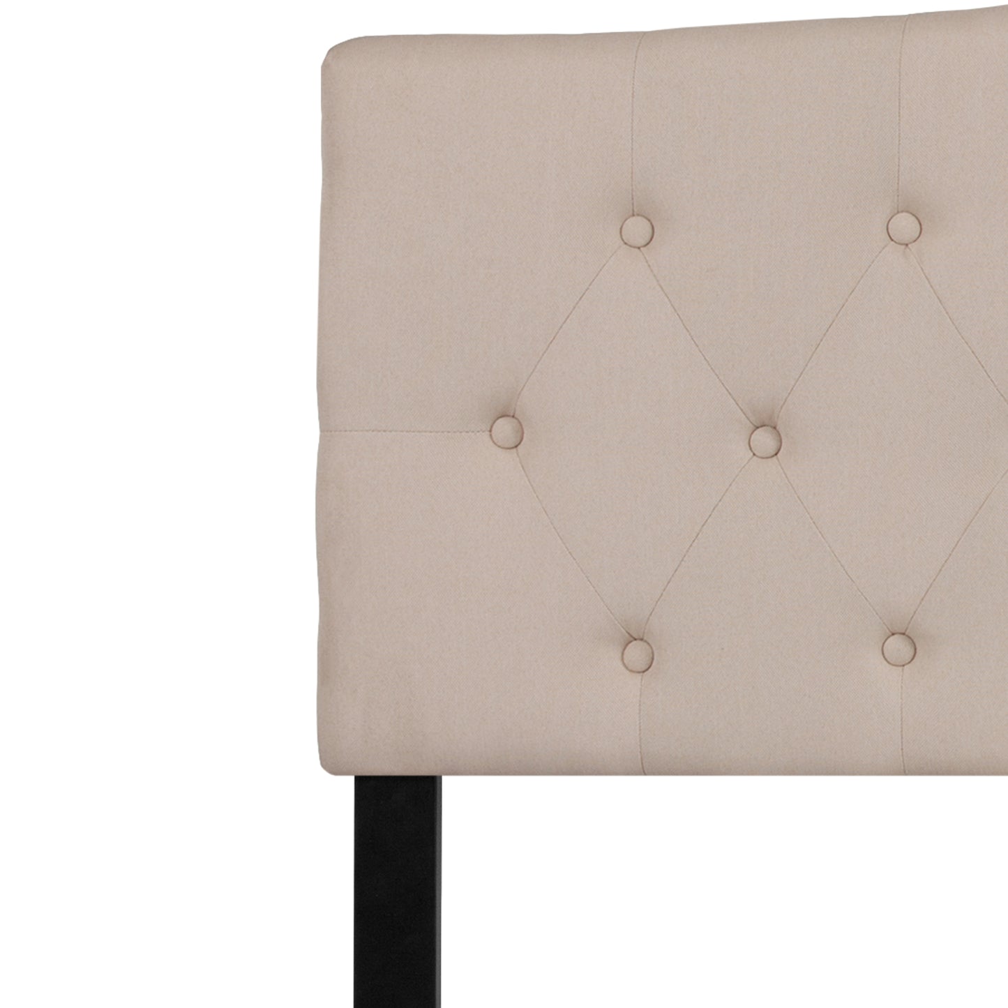 Cambridge Tufted Upholstered King Size Headboard in Beige Fabric Beige