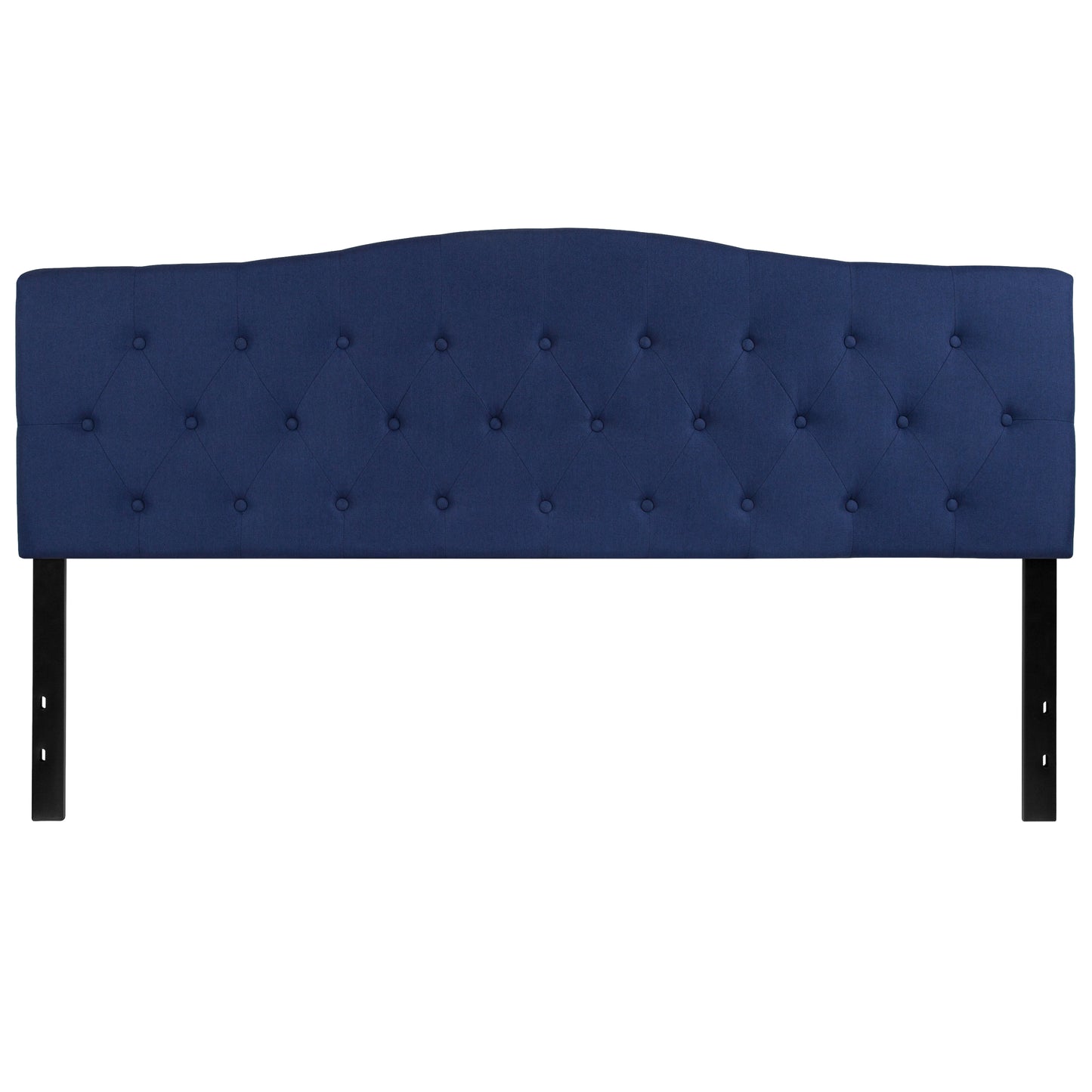 Cambridge Tufted Upholstered King Size Headboard in Navy Fabric Navy