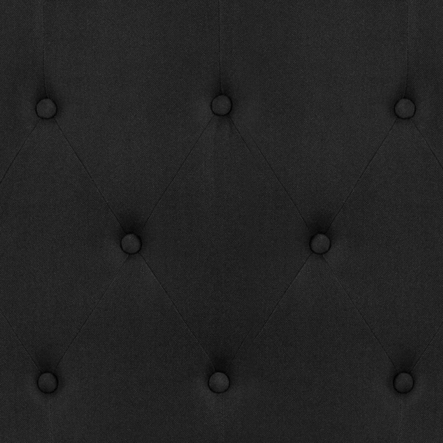 Cambridge Tufted Upholstered Queen Size Headboard in Black Fabric Black