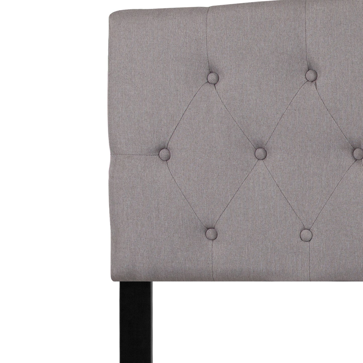 Cambridge Tufted Upholstered Queen Size Headboard in Light Gray Fabric Light Gray