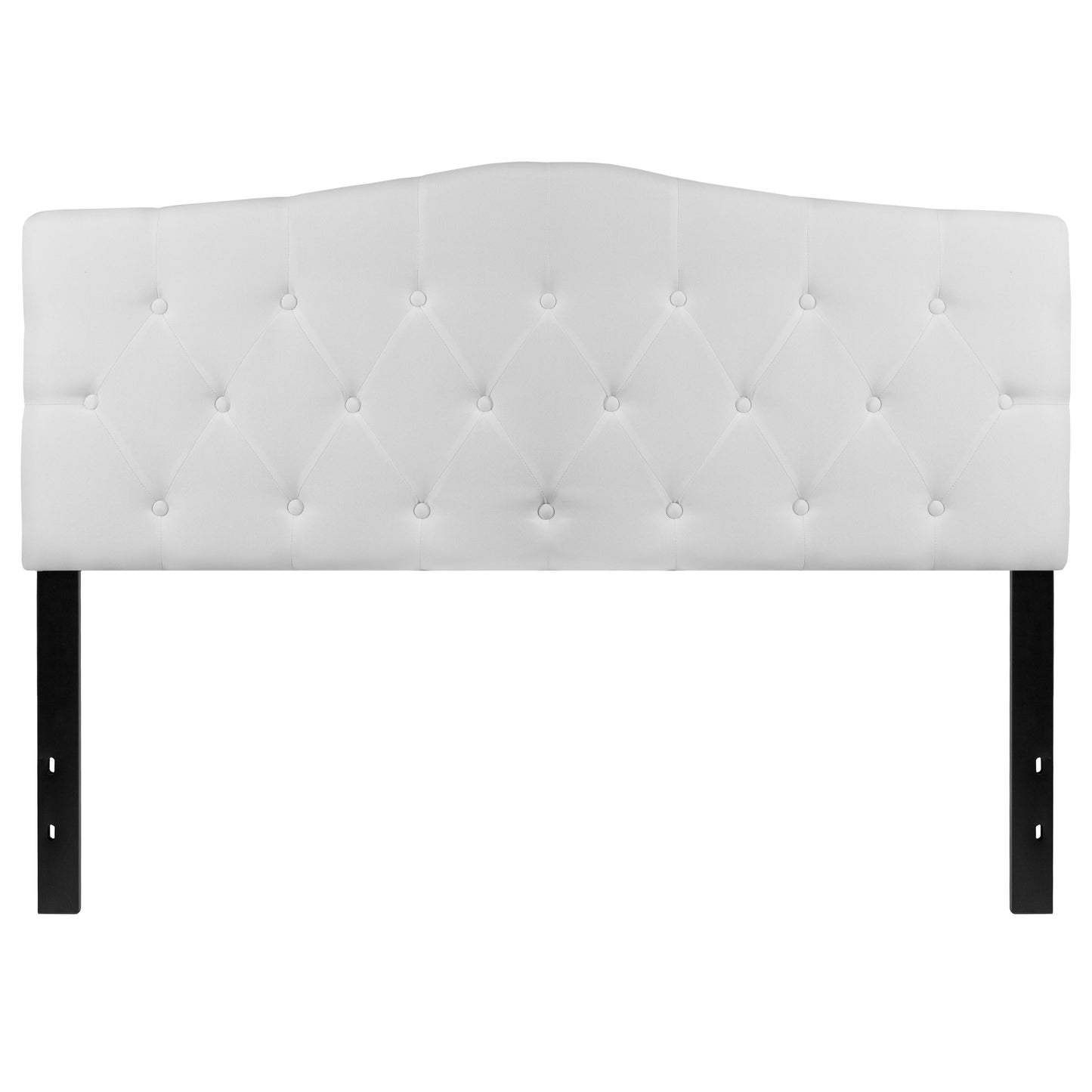 Cambridge Tufted Upholstered Queen Size Headboard in White Fabric White