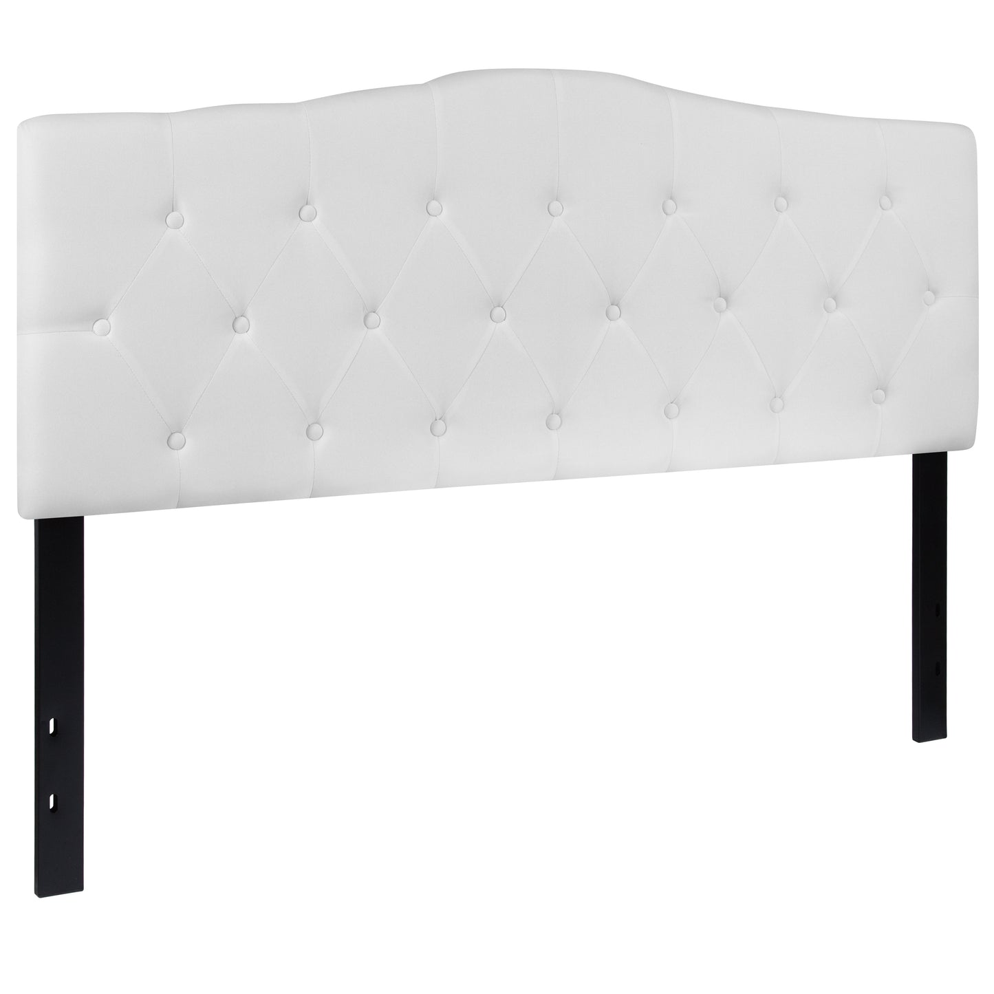 Cambridge Tufted Upholstered Queen Size Headboard in White Fabric White