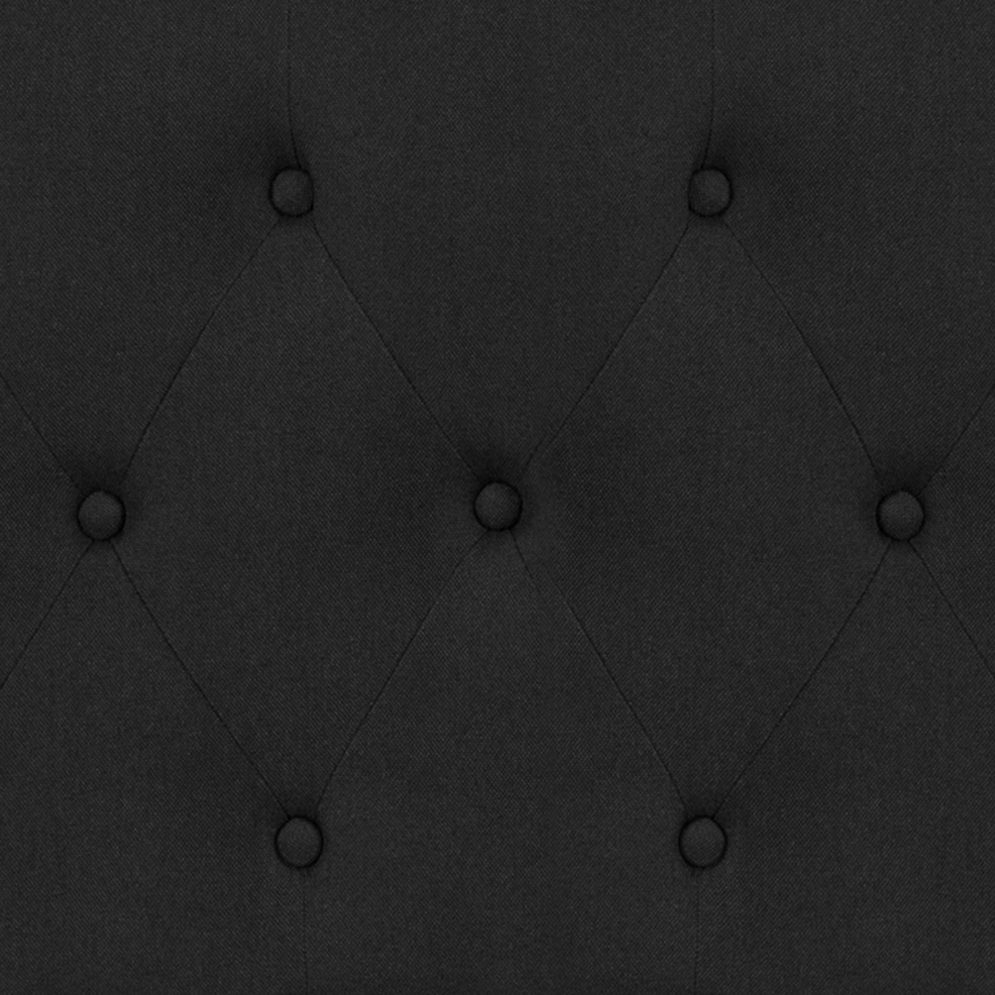 Cambridge Tufted Upholstered Twin Size Headboard in Black Fabric Black