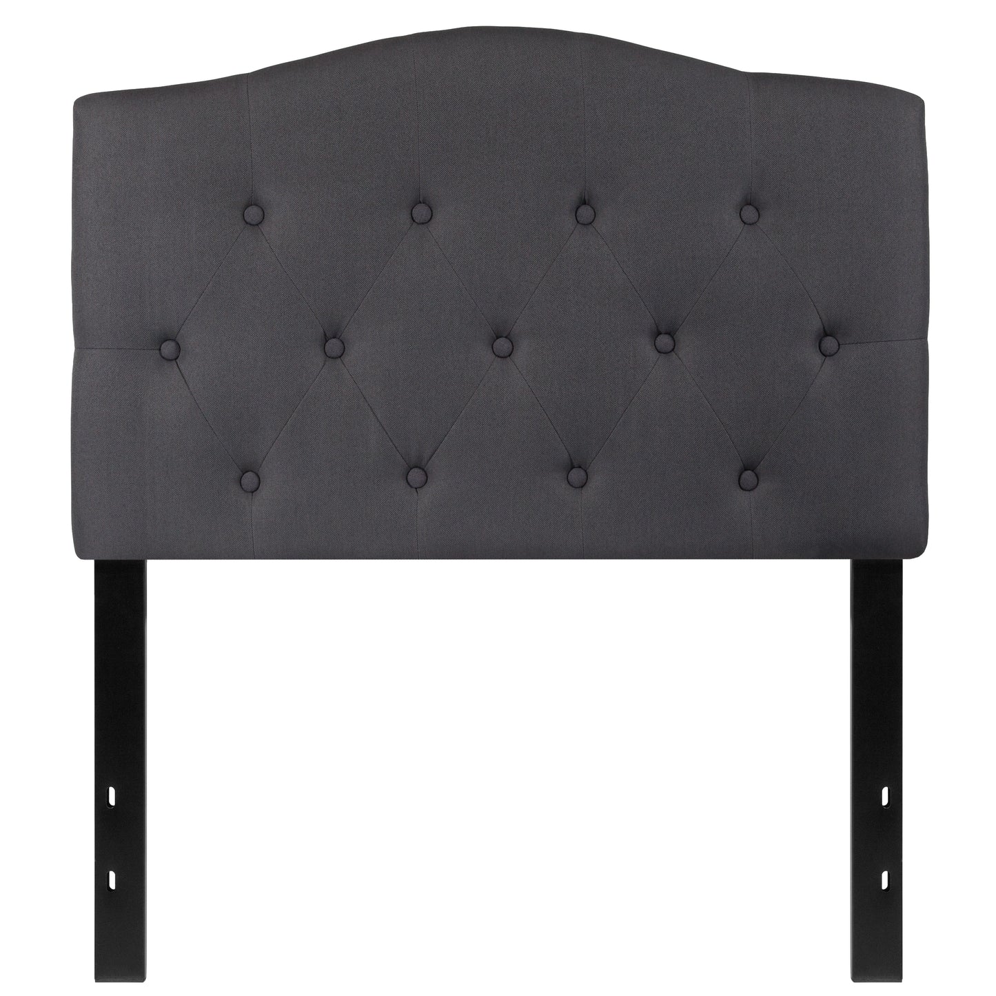 Cambridge Tufted Upholstered Twin Size Headboard in Dark Gray Fabric Dark Gray
