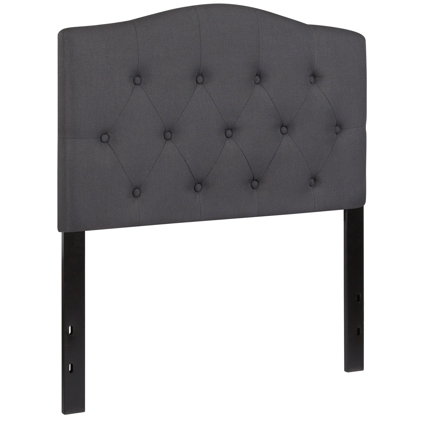Cambridge Tufted Upholstered Twin Size Headboard in Dark Gray Fabric Dark Gray