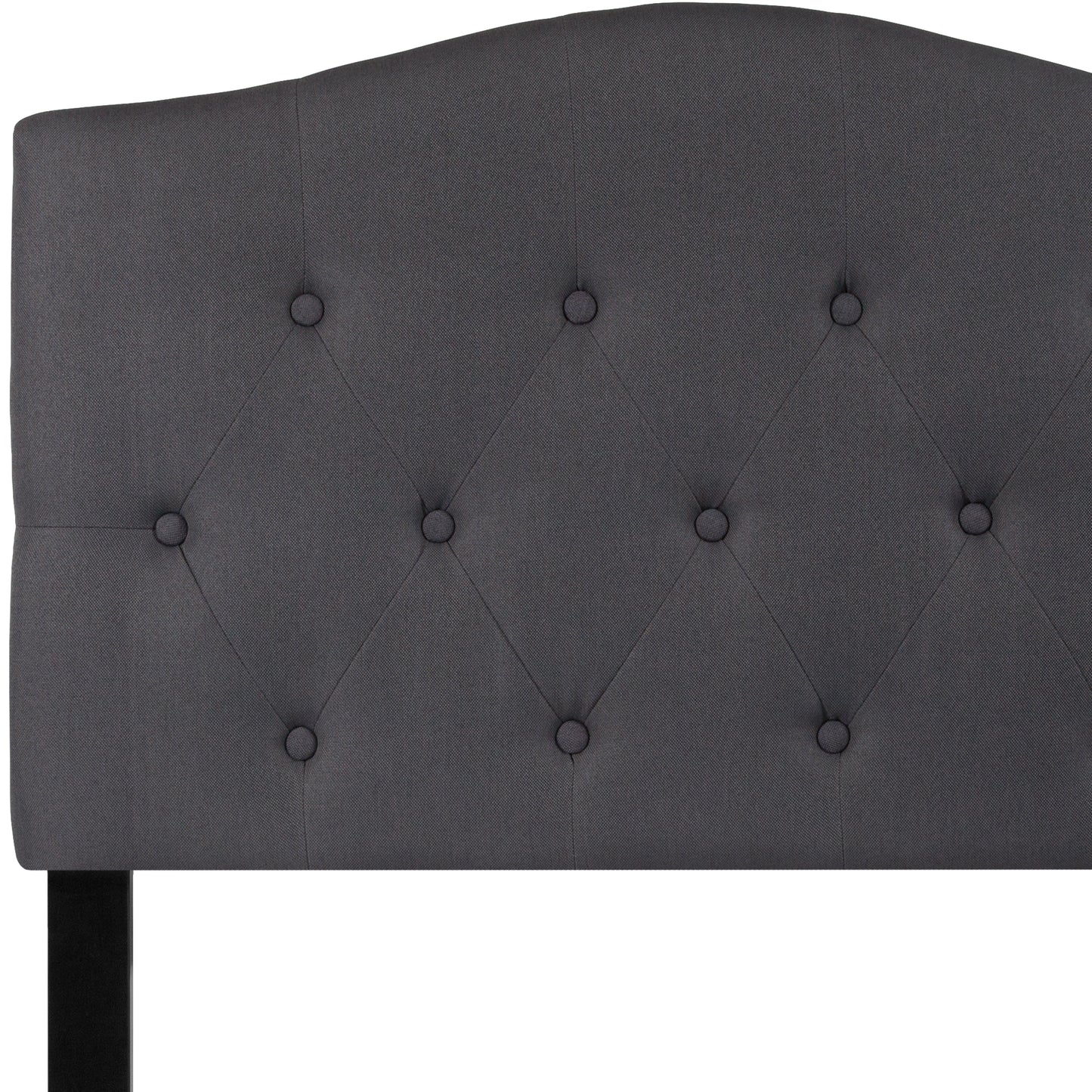 Cambridge Tufted Upholstered Twin Size Headboard in Dark Gray Fabric Dark Gray