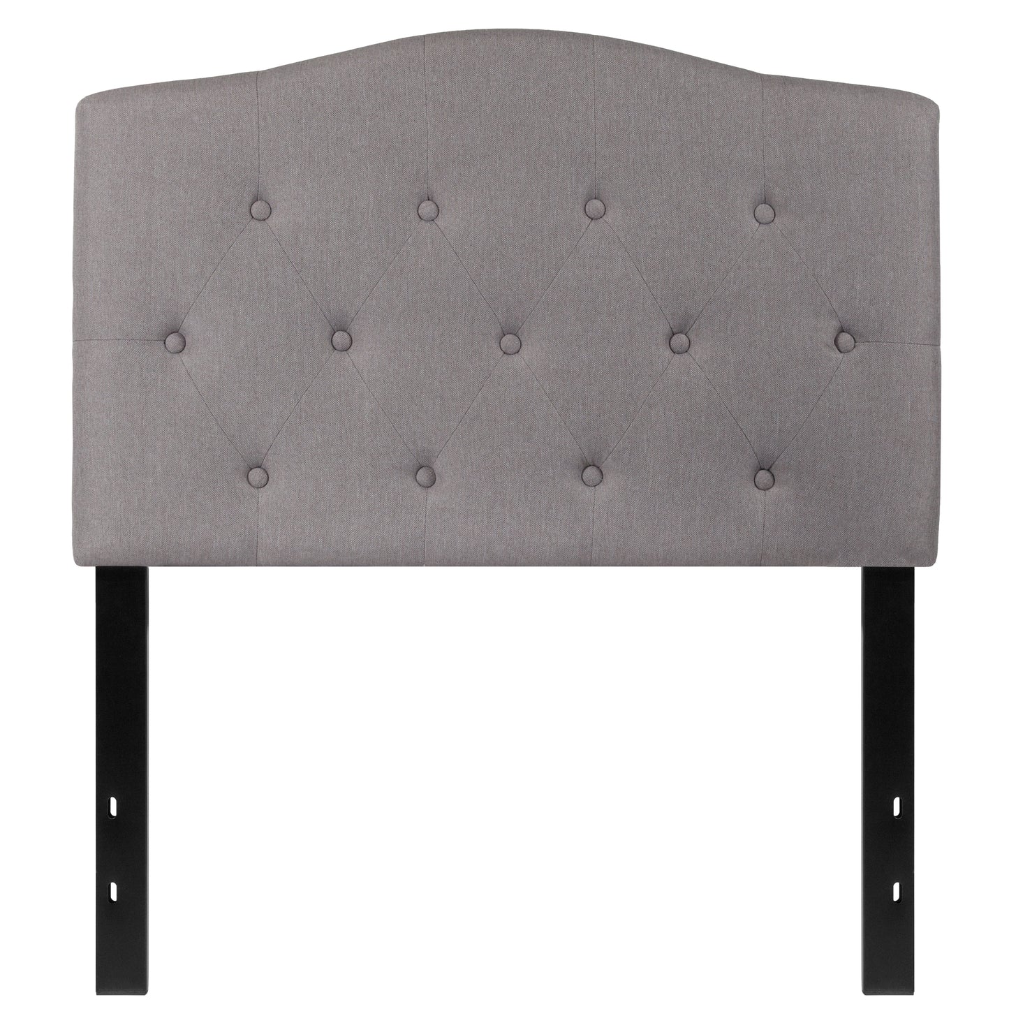 Cambridge Tufted Upholstered Twin Size Headboard in Light Gray Fabric Light Gray HG-HB1708-T-LG-GG