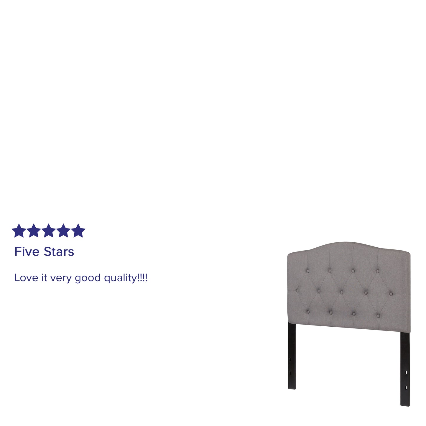 Cambridge Tufted Upholstered Twin Size Headboard in Light Gray Fabric Light Gray HG-HB1708-T-LG-GG