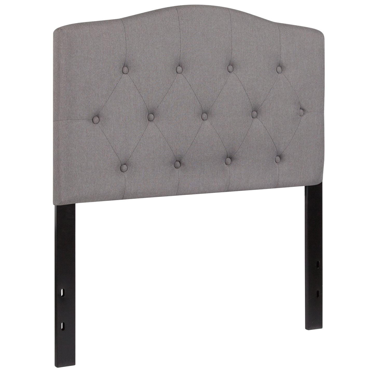 Cambridge Tufted Upholstered Twin Size Headboard in Light Gray Fabric Light Gray HG-HB1708-T-LG-GG