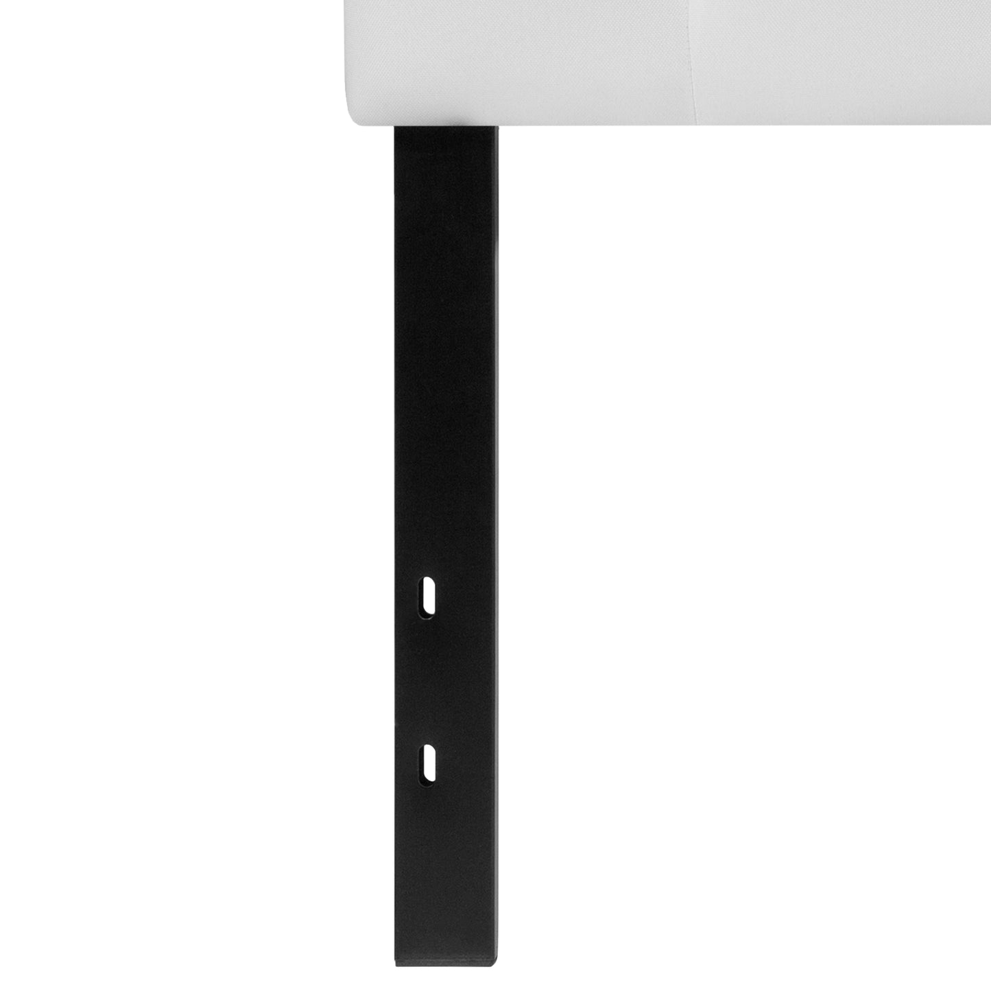 Cambridge Tufted Upholstered Twin Size Headboard in White Fabric White