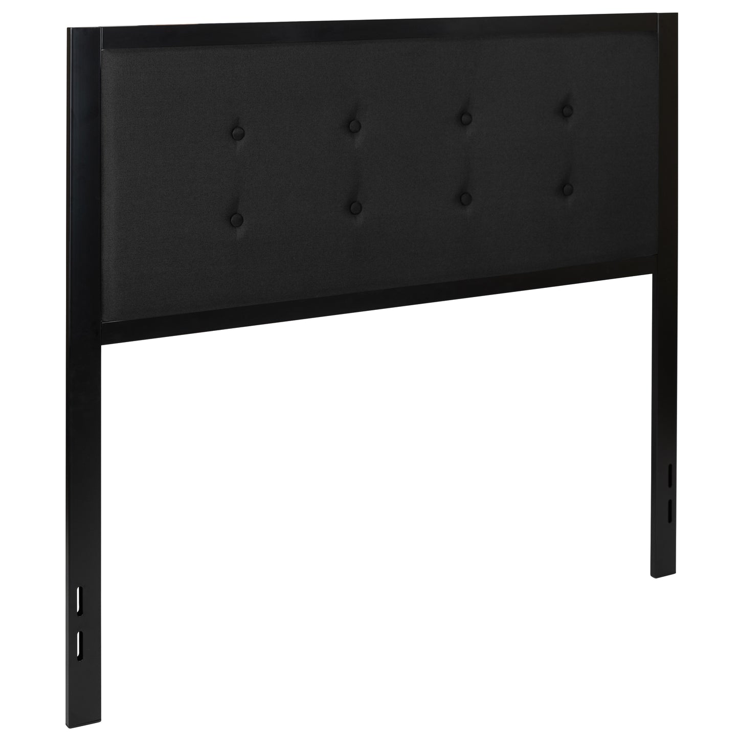 Bristol Metal Tufted Upholstered Full Size Headboard in Black Fabric Black