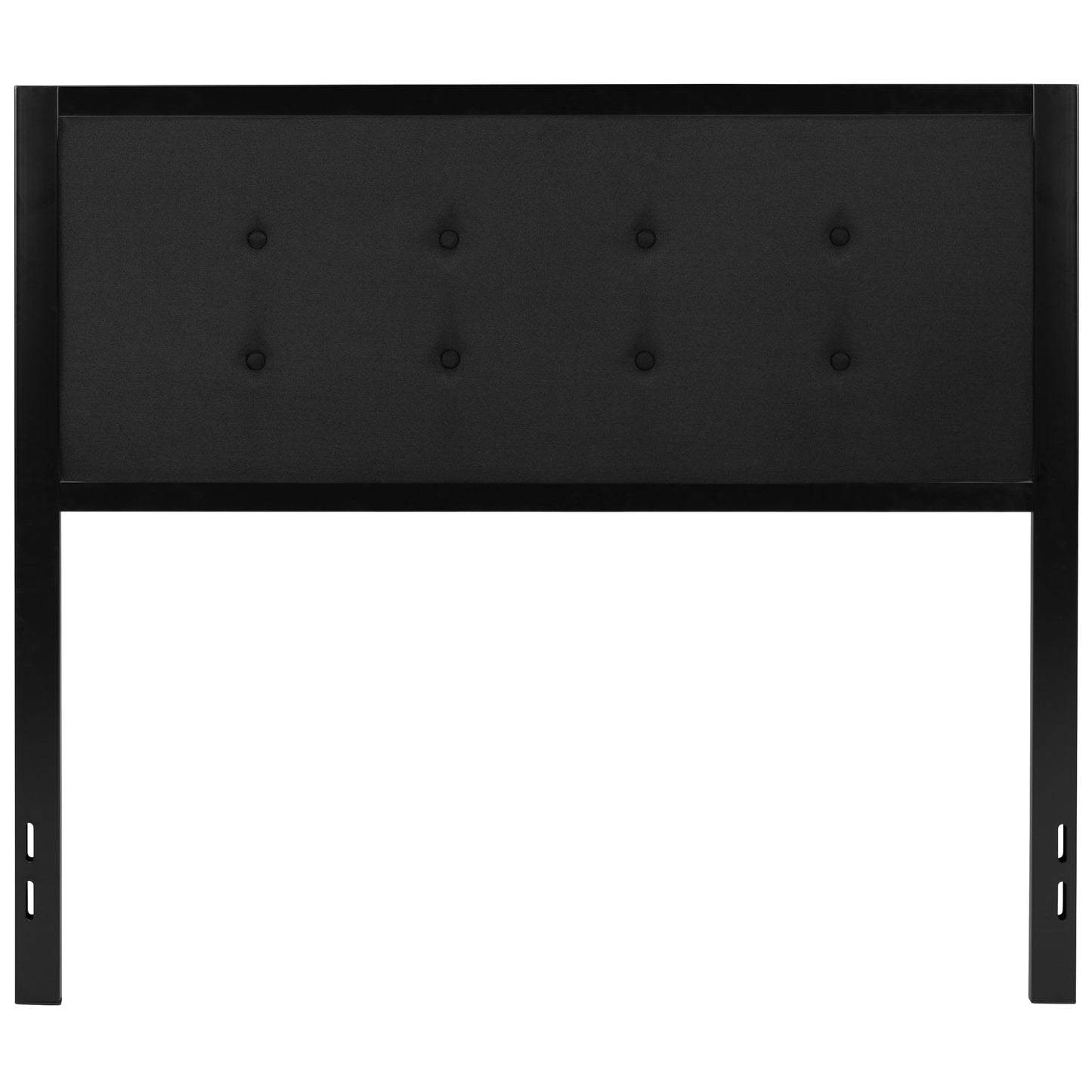 Bristol Metal Tufted Upholstered Full Size Headboard in Black Fabric Black