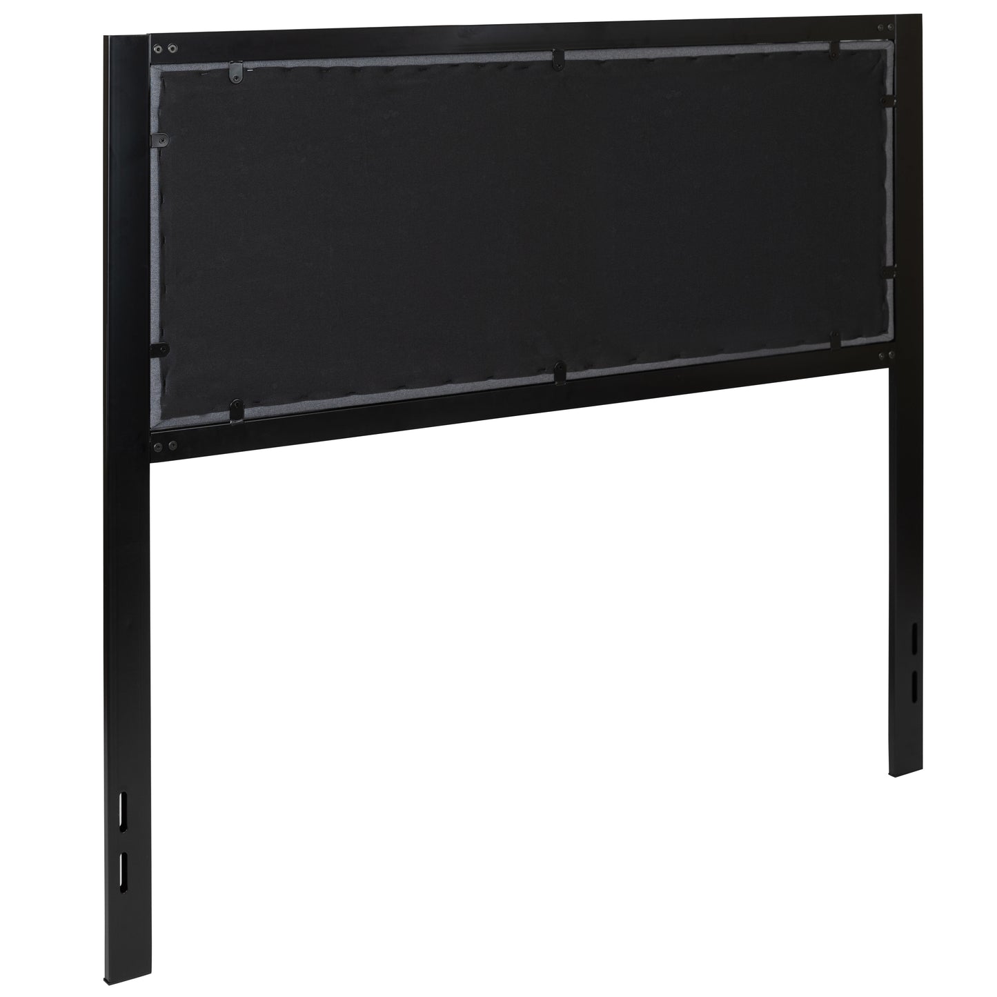 Bristol Metal Tufted Upholstered Full Size Headboard in Dark Gray Fabric Dark Gray