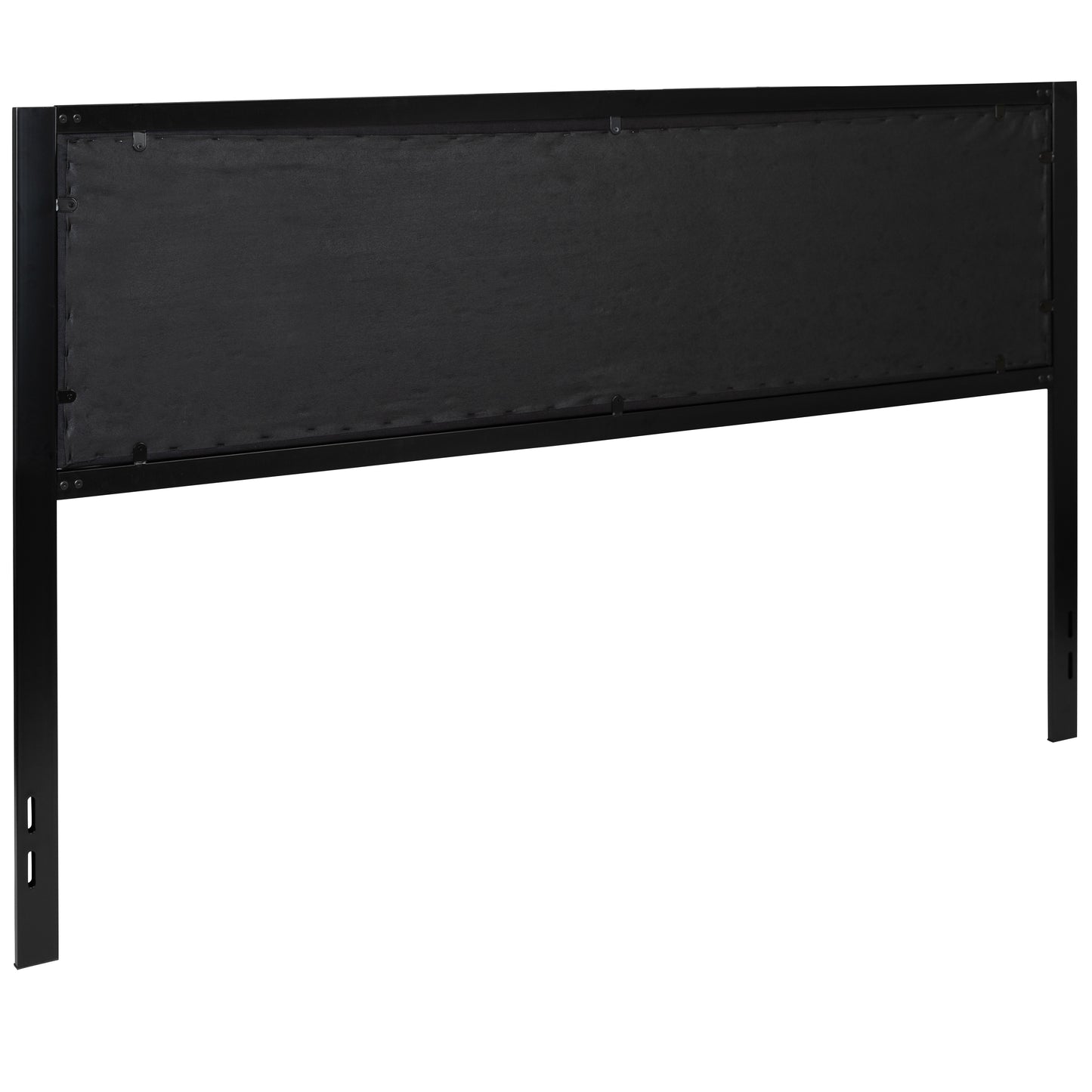 Bristol Metal Tufted Upholstered King Size Headboard in Black Fabric Black