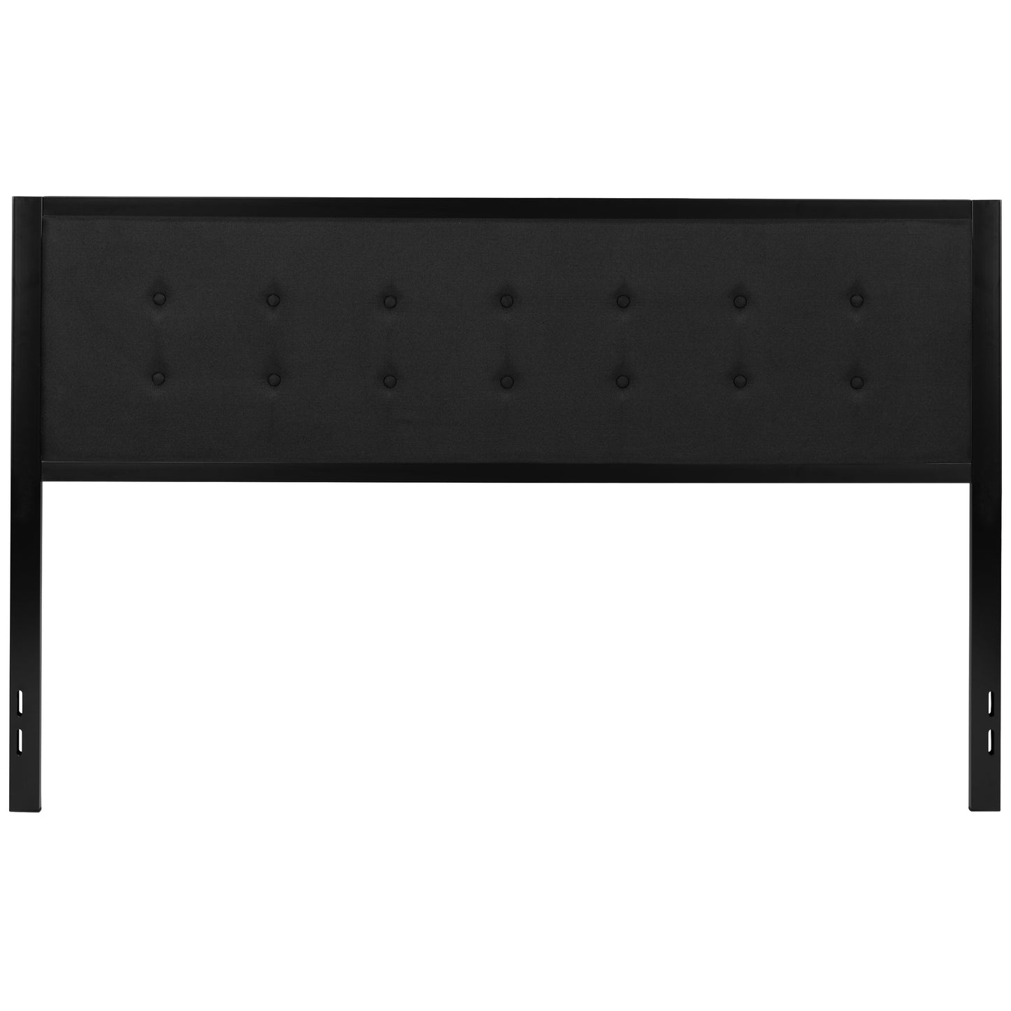 Bristol Metal Tufted Upholstered King Size Headboard in Black Fabric Black