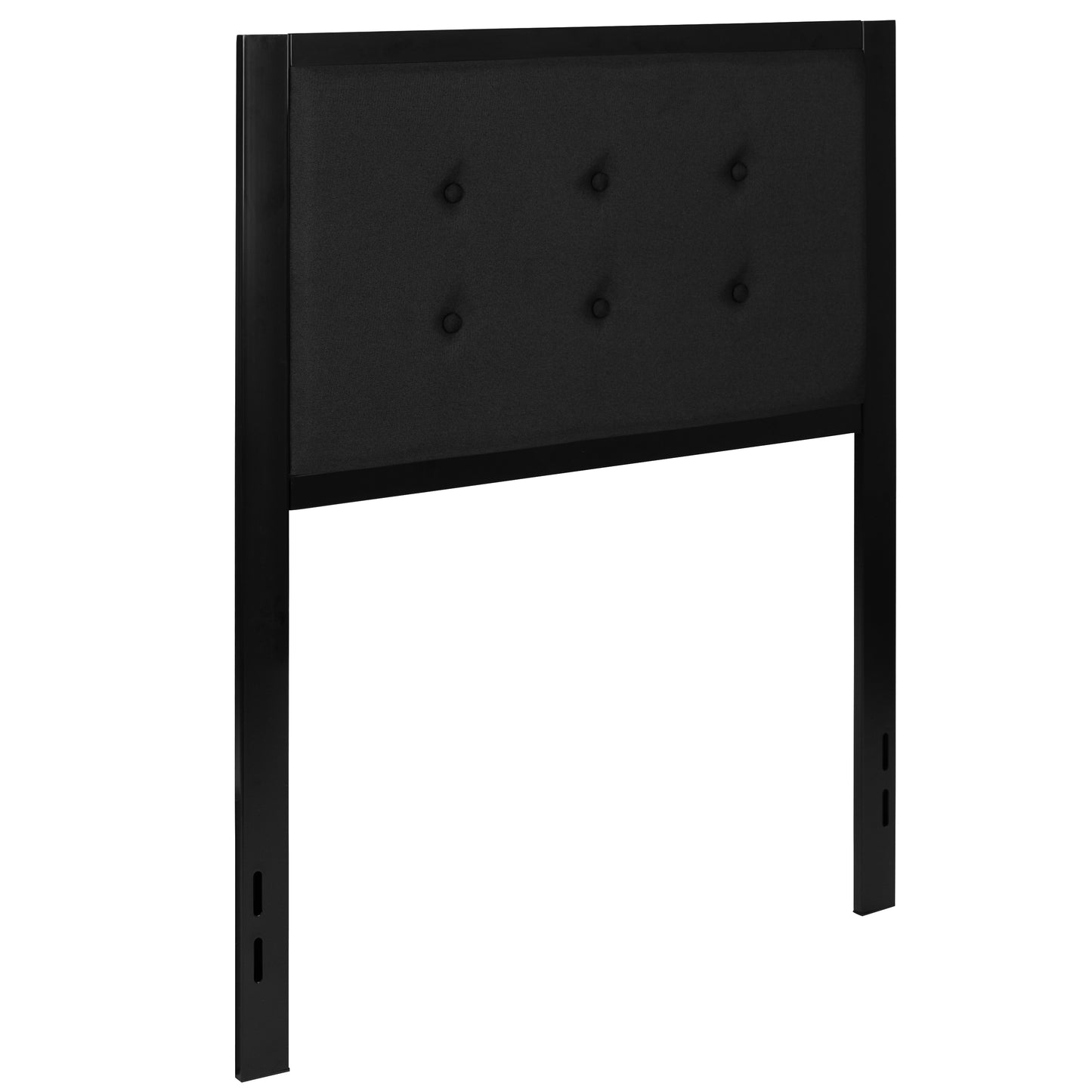 Bristol Metal Tufted Upholstered Twin Size Headboard in Black Fabric Black
