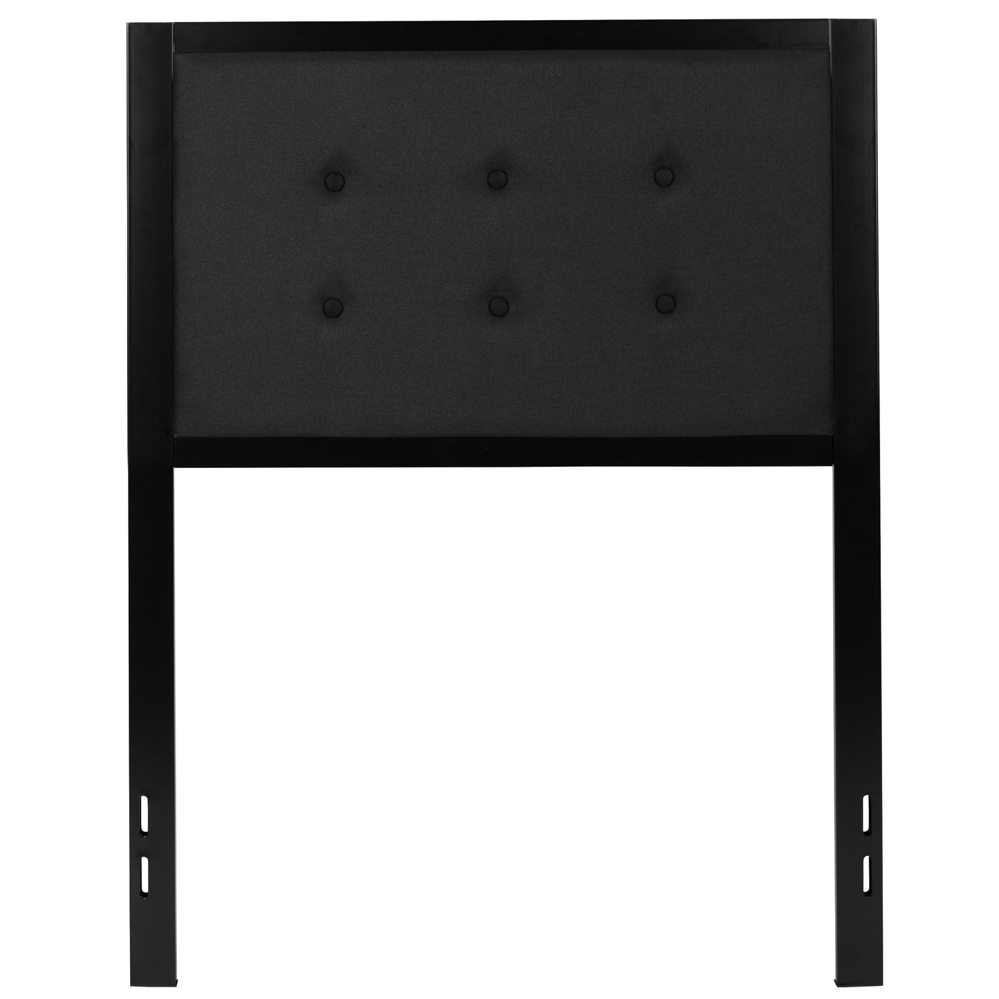 Bristol Metal Tufted Upholstered Twin Size Headboard in Black Fabric Black