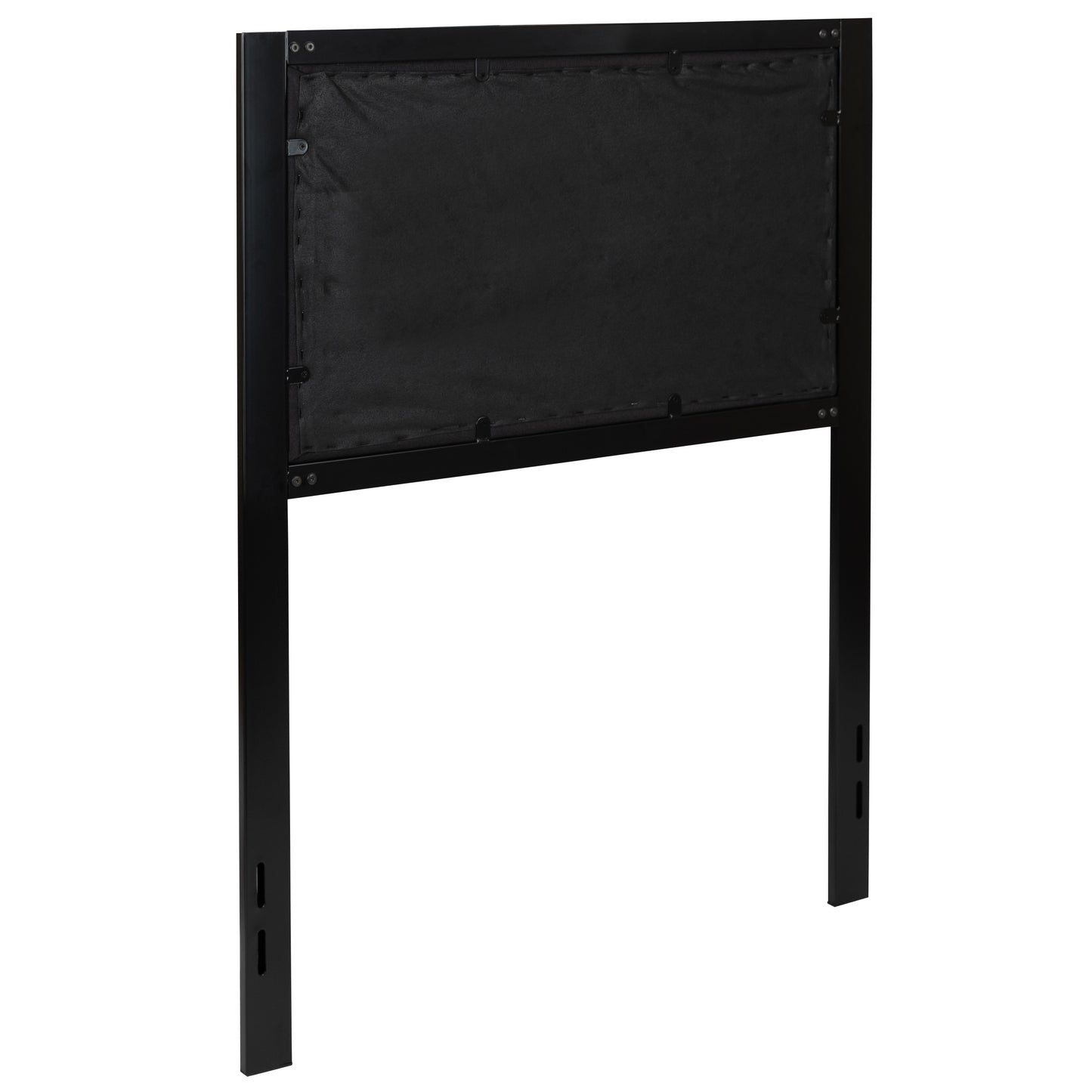 Bristol Metal Tufted Upholstered Twin Size Headboard in Black Fabric Black