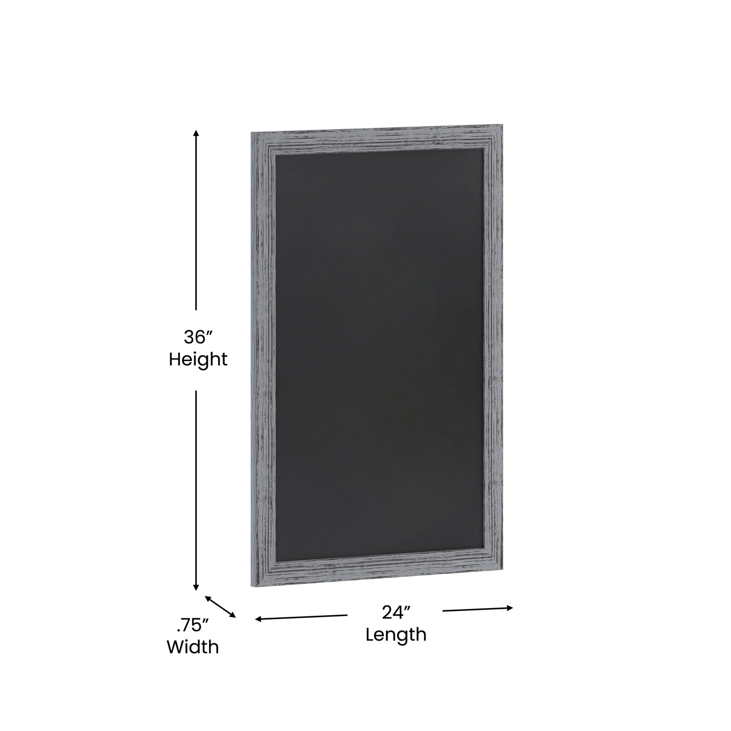 Canterbury 24" x 36" Rustic Gray Wall Mount Magnetic Chalkboard Sign with Eraser, Hanging Wall Chalkboard Memo Board for Home, School, or Business Grey HGWA-5GD-CRE8-272315-GG