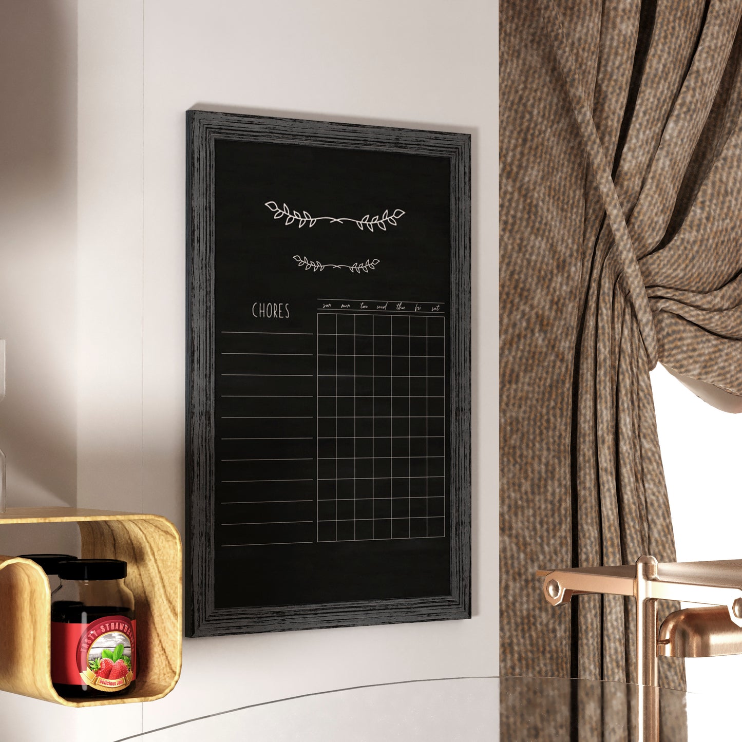 Canterbury 24" x 36" Rustic Gray Wall Mount Magnetic Chalkboard Sign with Eraser, Hanging Wall Chalkboard Memo Board for Home, School, or Business Grey HGWA-5GD-CRE8-272315-GG