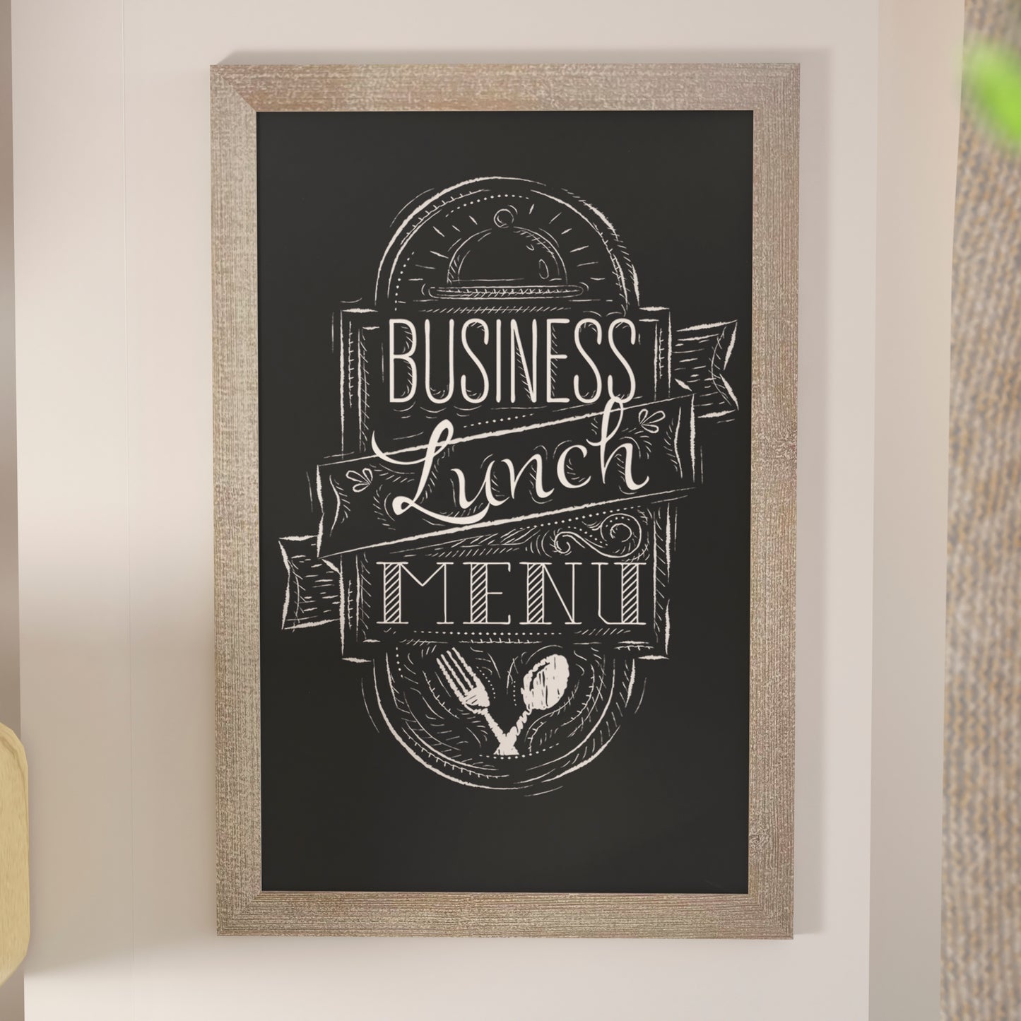 Canterbury 24" x 36" Weathered Wall Mount Magnetic Chalkboard Sign with Eraser, Hanging Wall Chalkboard Memo Board for Home, School, or Business Weathered Brown HGWA-6GD-CRE8-264315-GG