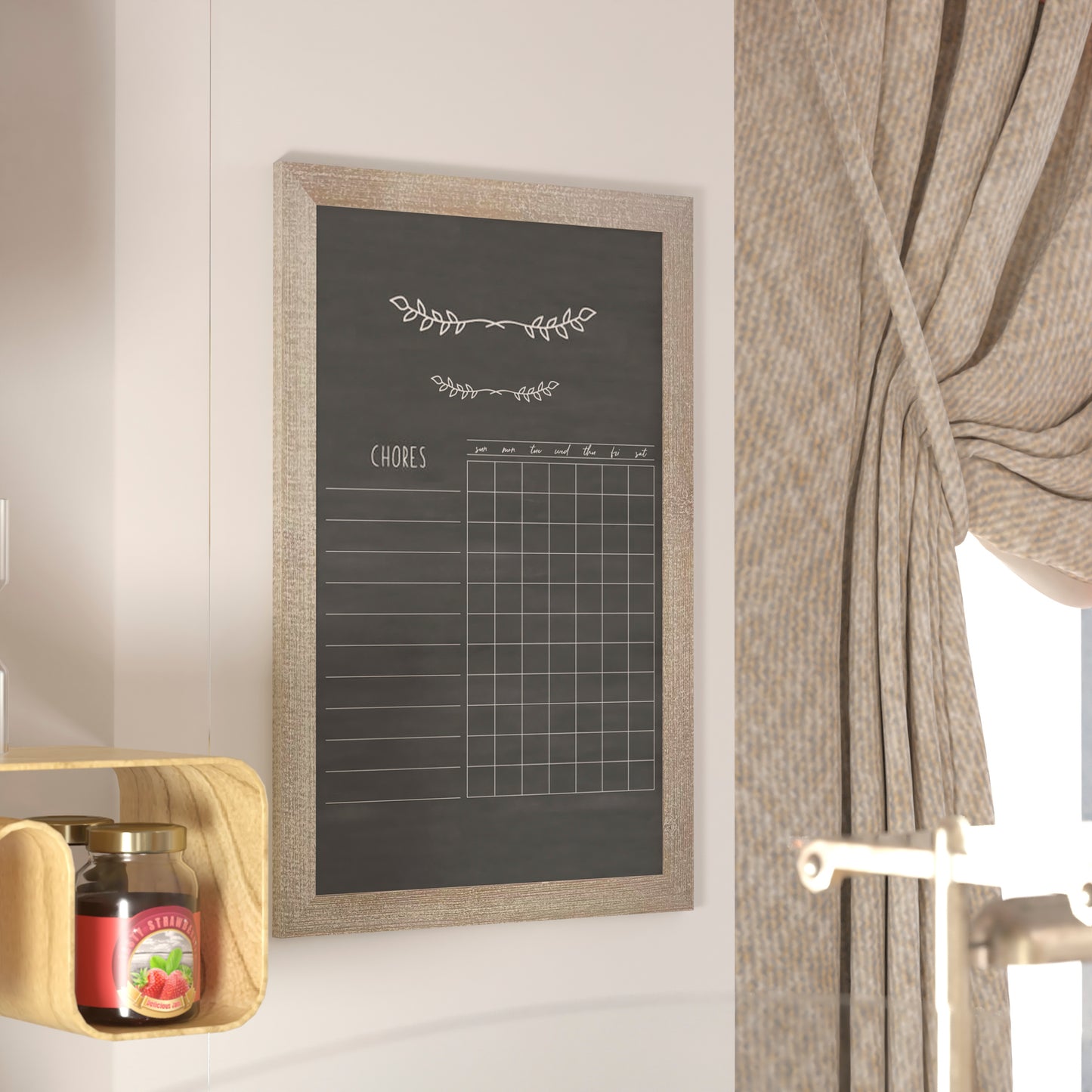 Canterbury 24" x 36" Weathered Wall Mount Magnetic Chalkboard Sign with Eraser, Hanging Wall Chalkboard Memo Board for Home, School, or Business Weathered Brown HGWA-6GD-CRE8-264315-GG