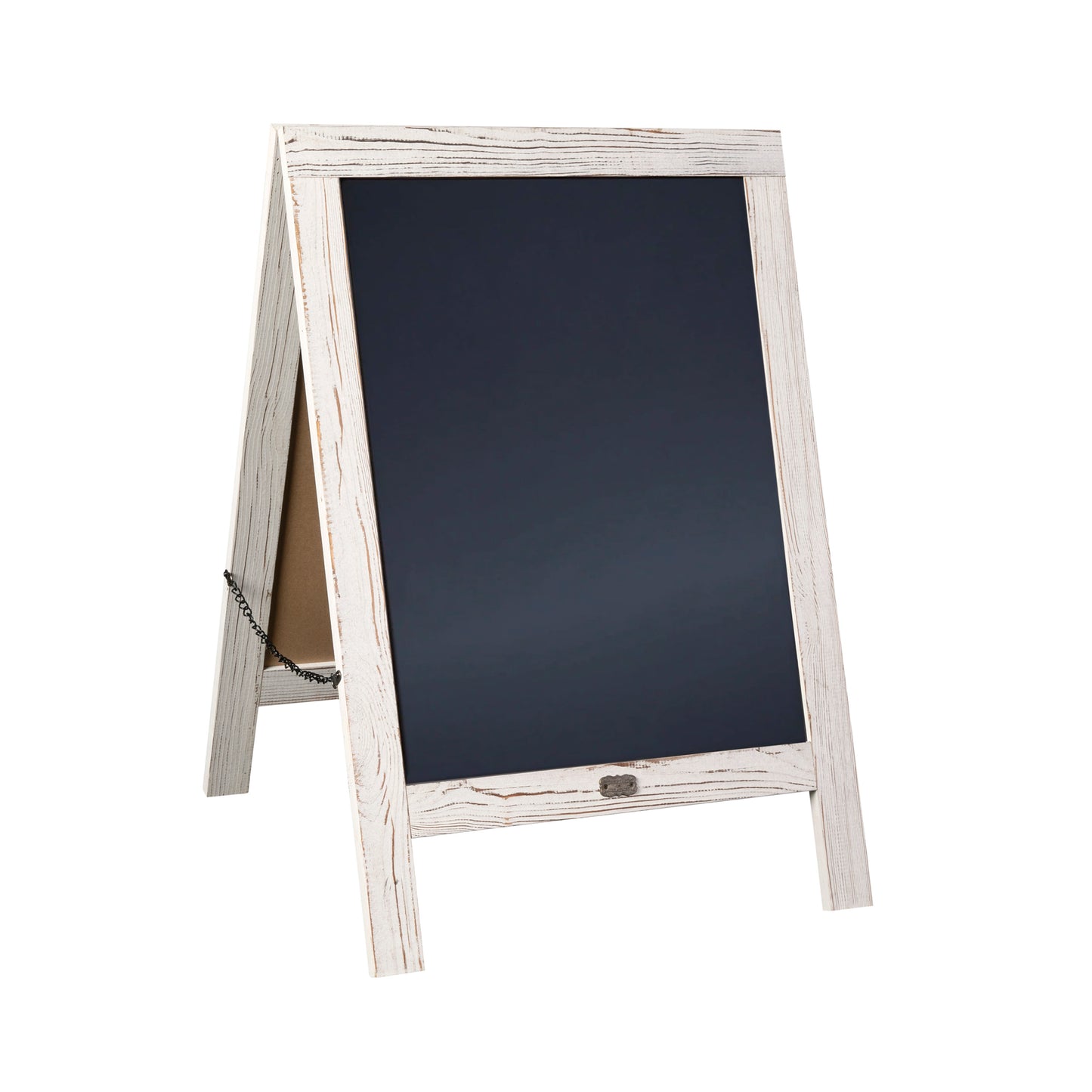 Canterbury 30" x 20" Vintage Wooden A-Frame Magnetic Indoor/Outdoor Chalkboard Sign, Freestanding Double Sided Extra Large Message Board, White Wash White Wash HGWA-CB-3020-WHWSH-GG