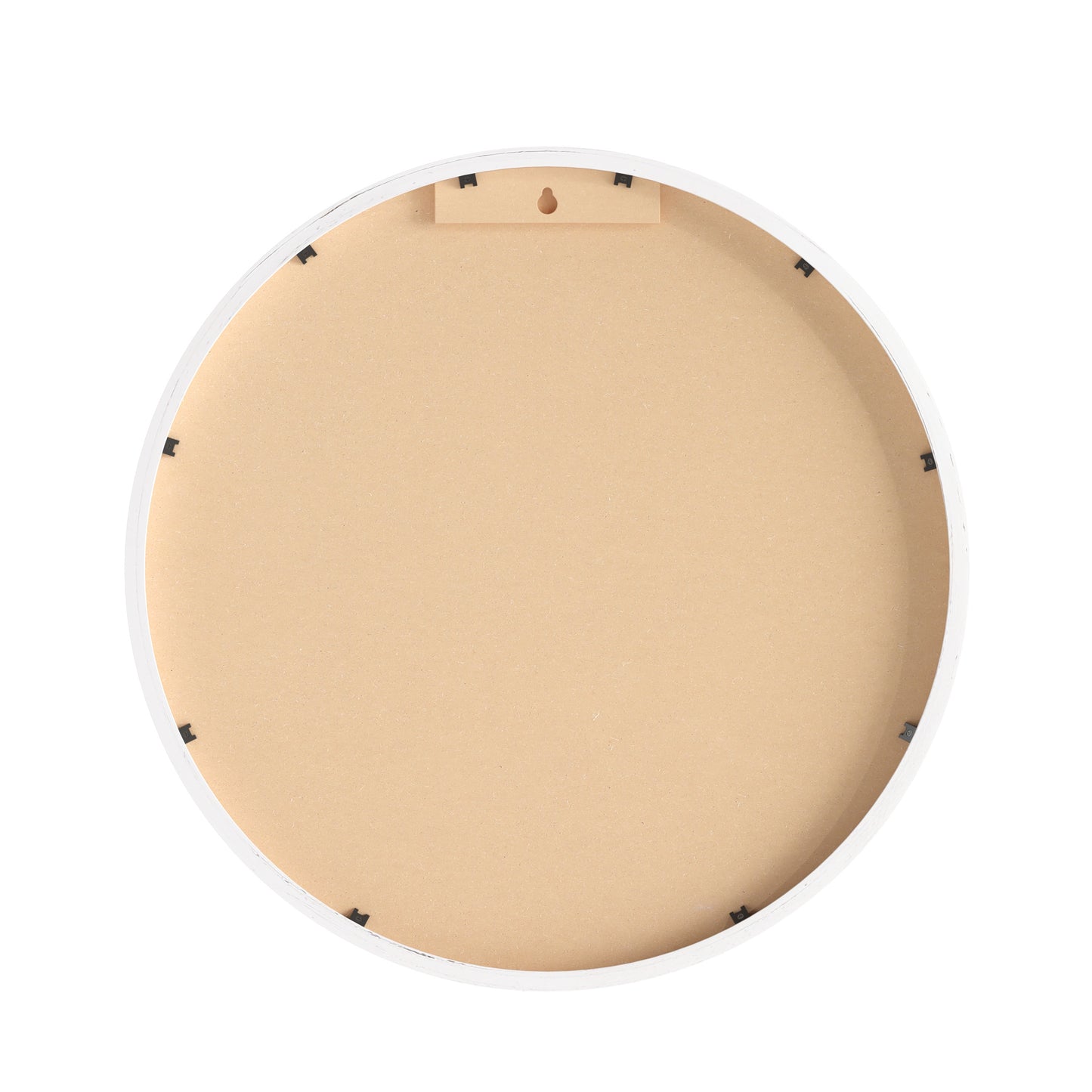 Canterbury 18" Round Wall Mounted Magnetic Chalkboard for Home or Business with Eraser and Chalk in Whitewash Pine Wood Frame White Washed