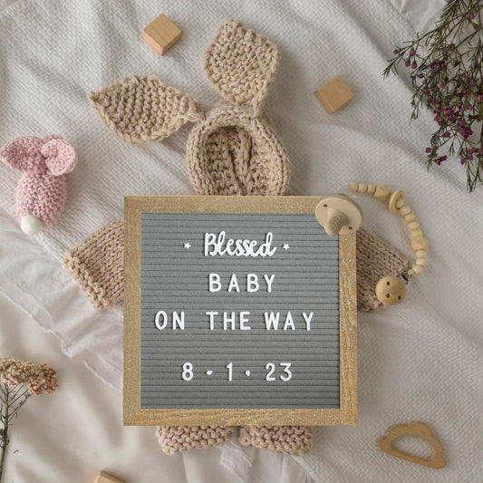 Gracie 10x10 Felt Letter Board with Wooden Frame, 389 PP Letters Including Numbers, Symbols and Icons, Canvas Carrying Case, Weathered Wood/Gray Felt Weathered Wood Frame/Gray Felt