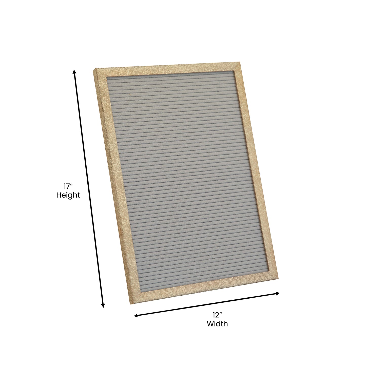 Gracie 12x17 Felt Letter Board with Wooden Frame, 389 PP Letters Including Numbers, Symbols and Icons, Canvas Carrying Case, Weathered Wood/Gray Felt Weathered Wood Frame/Gray Felt
