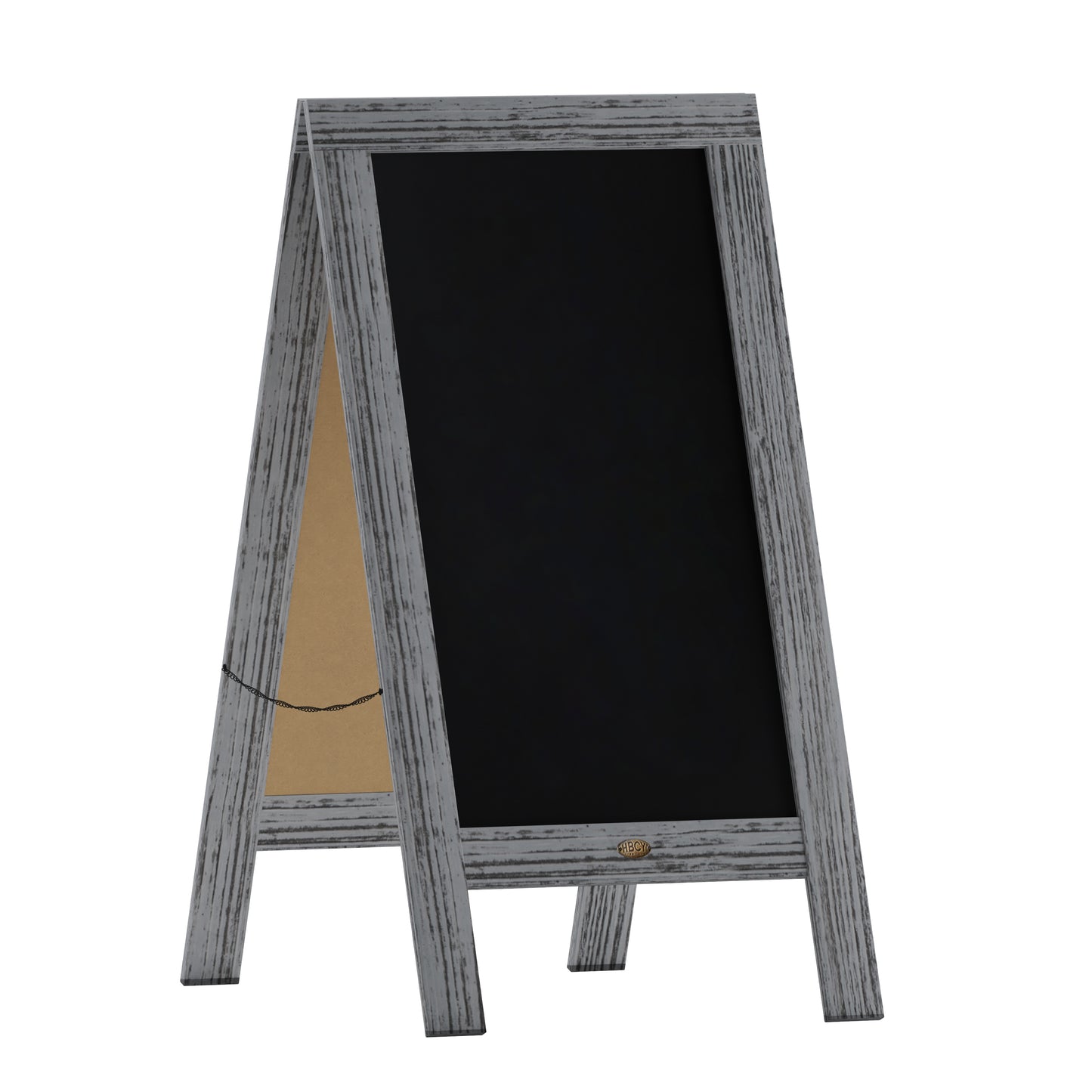 Canterbury 40" x 20" Vintage Wooden A-Frame Magnetic Indoor/Outdoor Chalkboard Sign, Freestanding Double Sided Extra Large Message Board, Graywash Graywash
