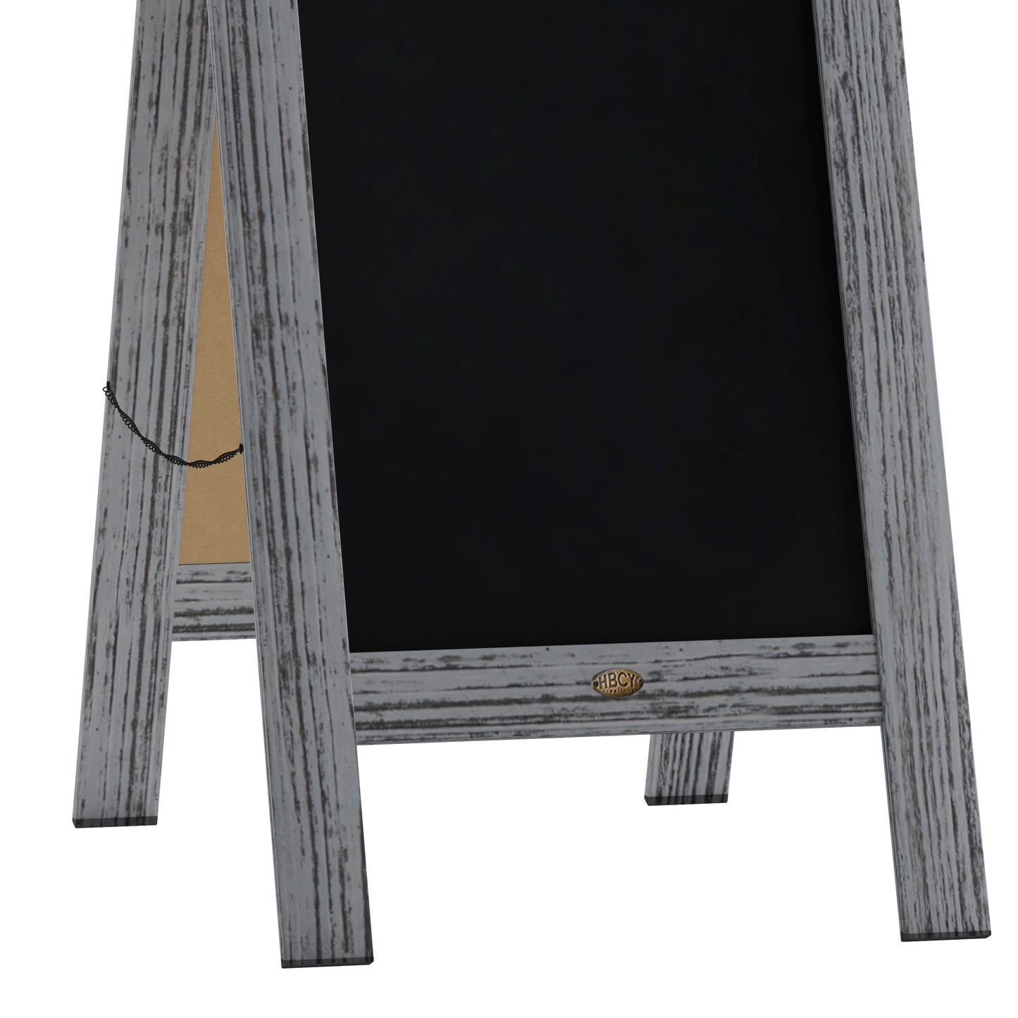 Canterbury 40" x 20" Vintage Wooden A-Frame Magnetic Indoor/Outdoor Chalkboard Sign, Freestanding Double Sided Extra Large Message Board, Graywash Graywash