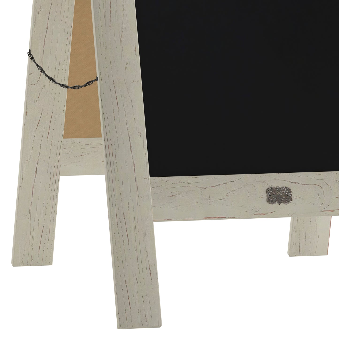 Canterbury 40" x 20" Vintage Wooden A-Frame Magnetic Indoor/Outdoor Chalkboard Sign, Freestanding Double Sided Extra Large Message Board, White Solid White HGWA-GDI-CRE8-454315-GG