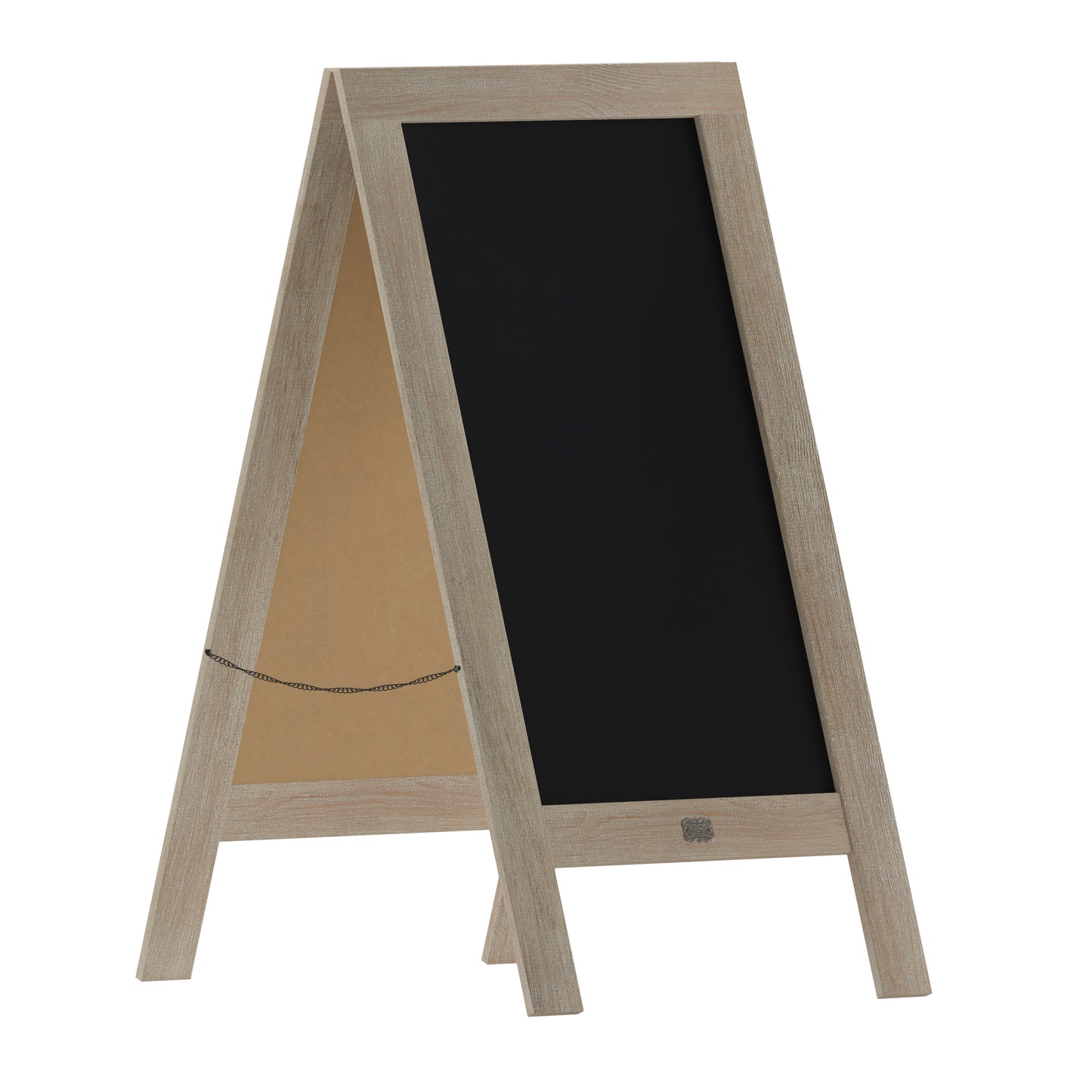 Canterbury 40" x 20" Vintage Wooden A-Frame Magnetic Indoor/Outdoor Chalkboard Sign, Freestanding Double Sided Extra Large Message Board, Weathered Weathered Brown
