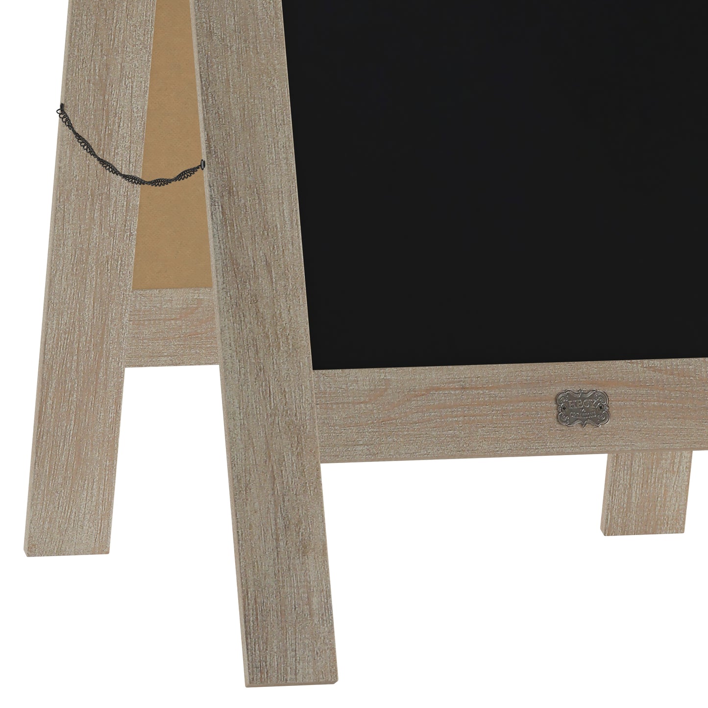 Canterbury 40" x 20" Vintage Wooden A-Frame Magnetic Indoor/Outdoor Chalkboard Sign, Freestanding Double Sided Extra Large Message Board, Weathered Weathered Brown