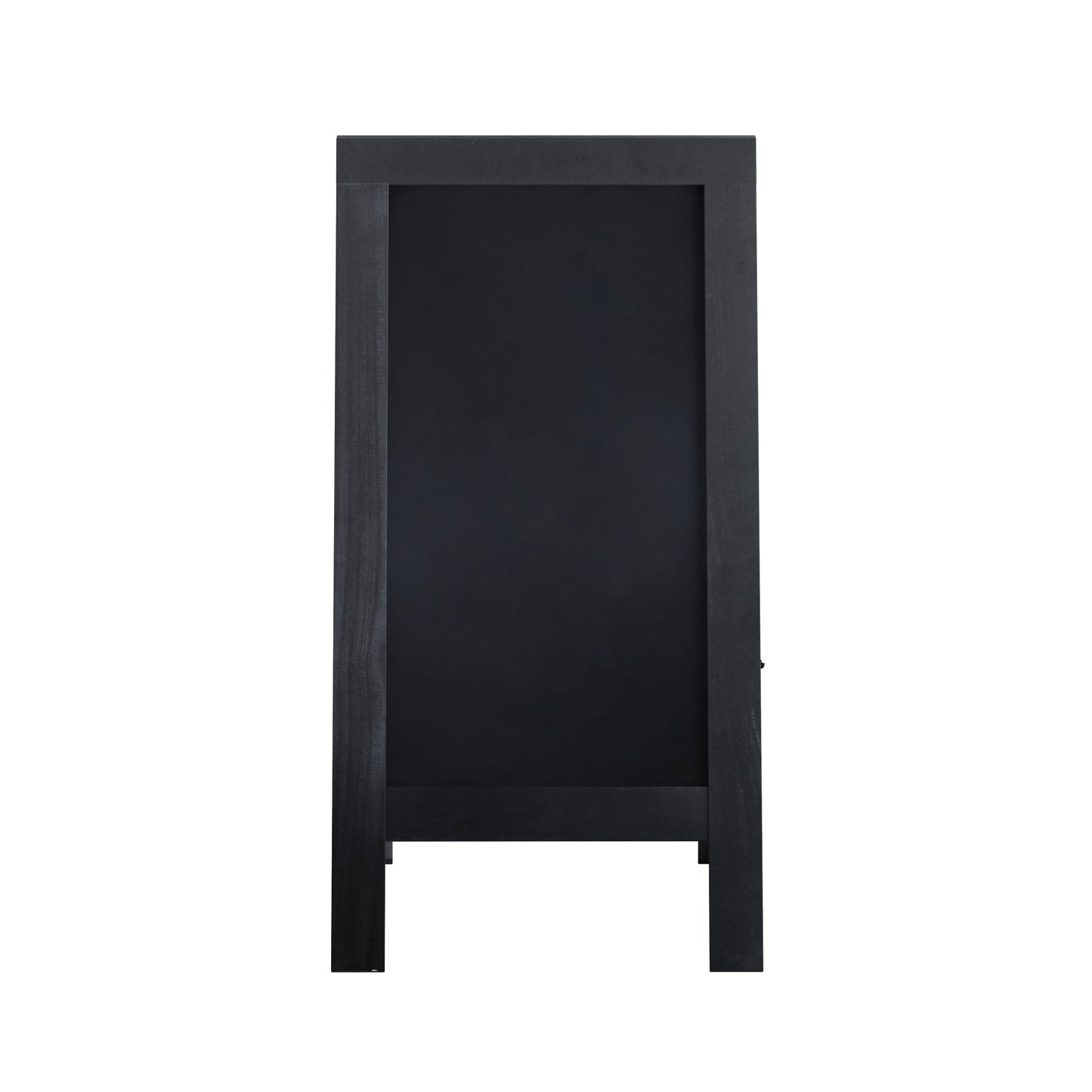 Canterbury 40" x 20" Black Wooden Indoor/Outdoor A-Frame Magnetic Chalkboard Sign Set with 8 Chalk Markers, 10 Stencils, and 2 Magnets, and Eraser Black