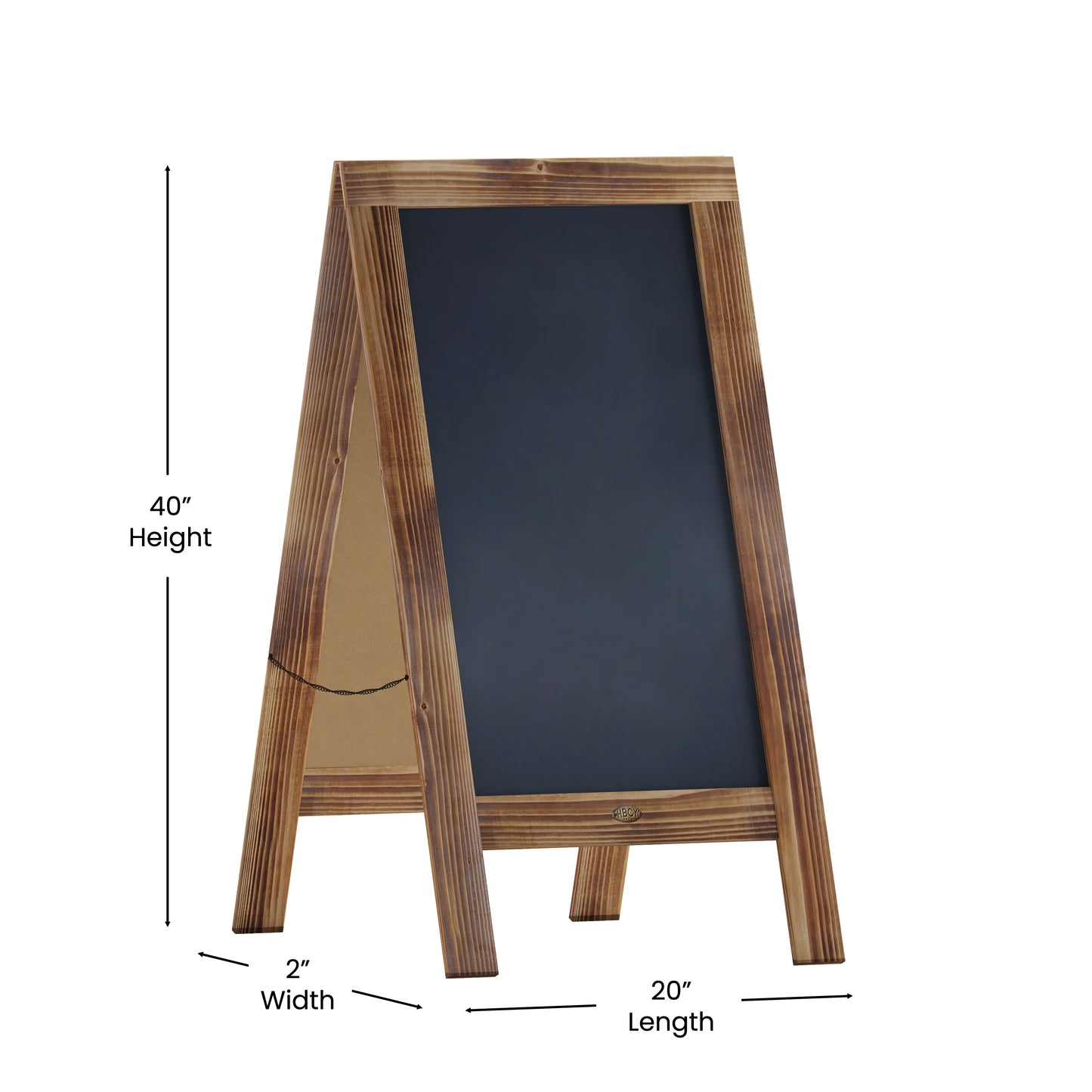 Canterbury 40" x 20" Vintage Wooden A-Frame Magnetic Indoor/Outdoor Chalkboard Sign, Freestanding Double Sided Extra Large Message Board, Rustic Brown Rustic Brown HGWA-GDIS-CRE8-442315-GG